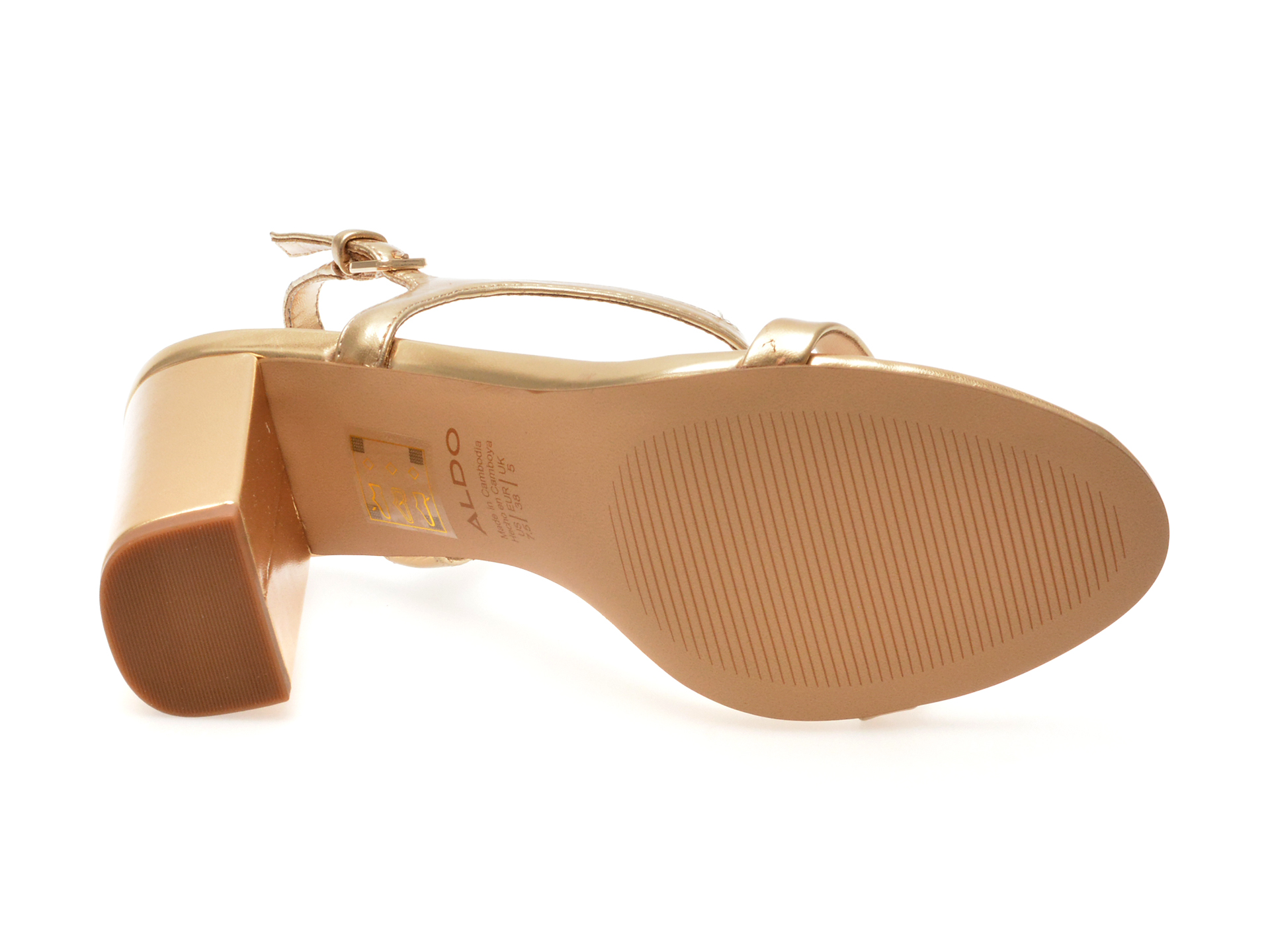 Sandale elegante ALDO aurii, 13736269, din piele ecologica