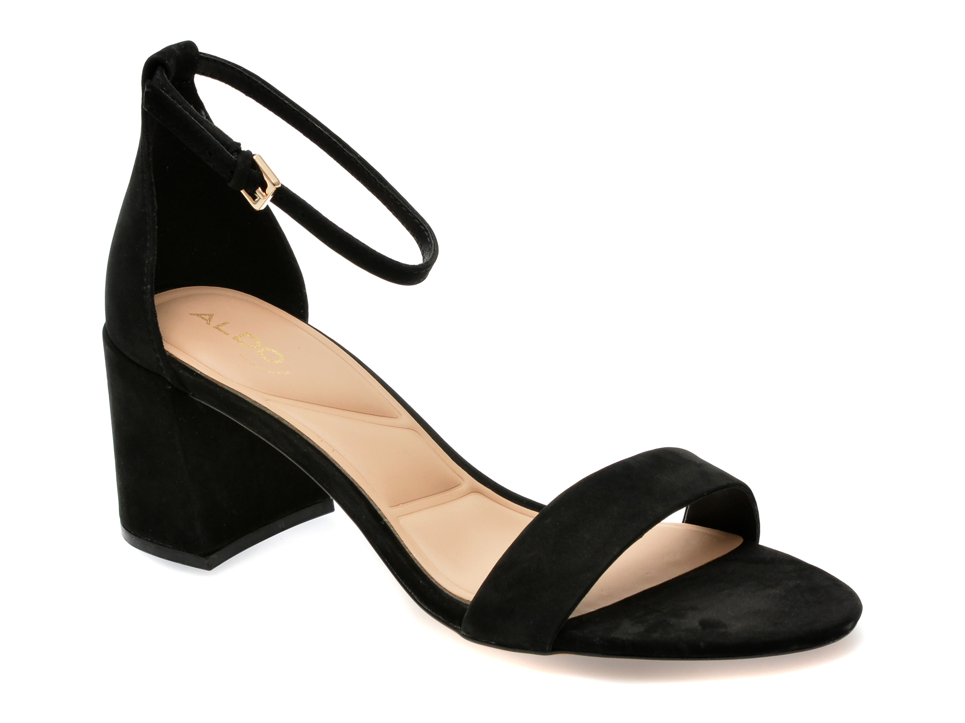 Sandale elegante ALDO negre, 13708002, din nabuc