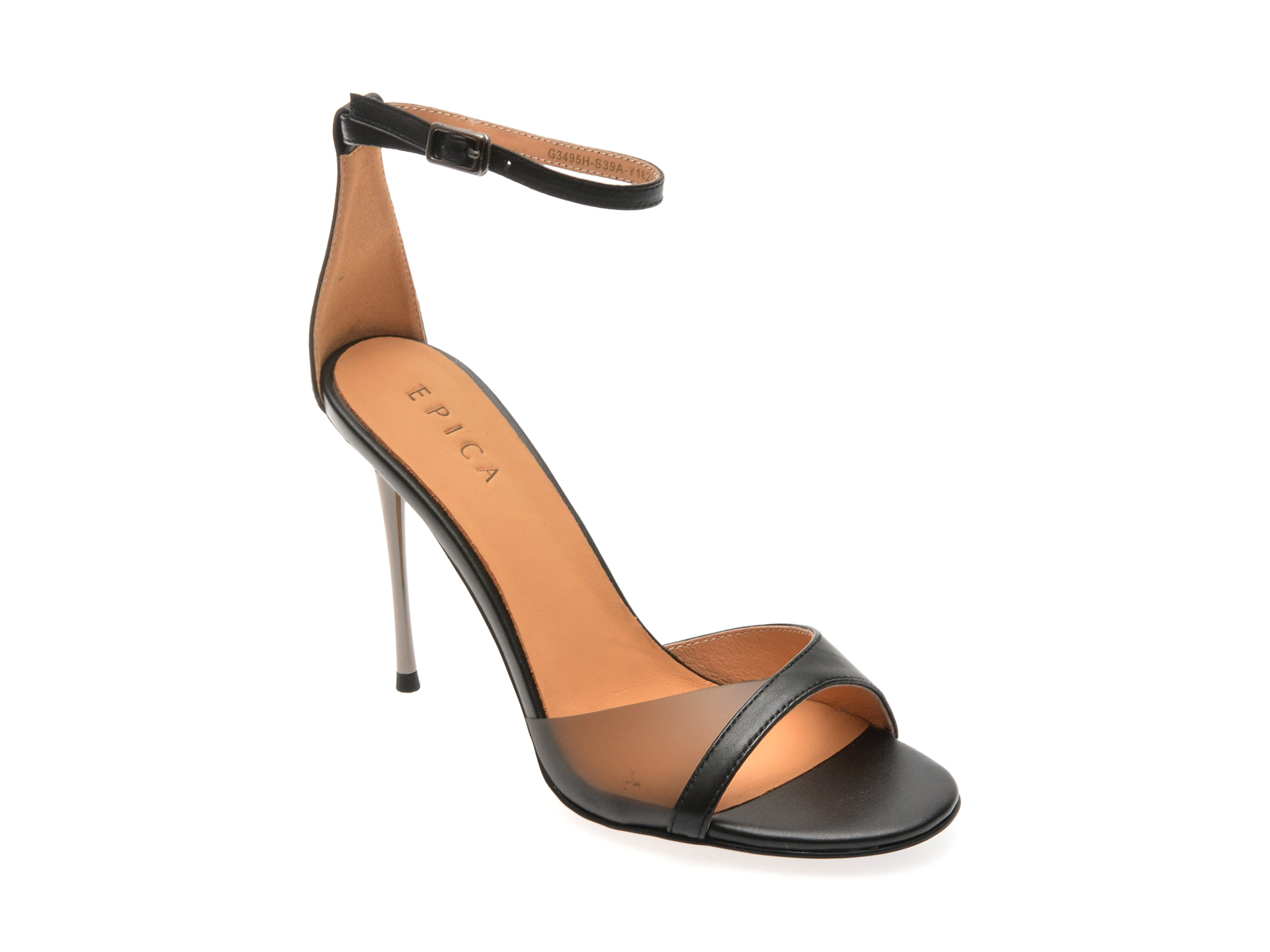 Sandale elegante EPICA negre, S39A, din piele naturala