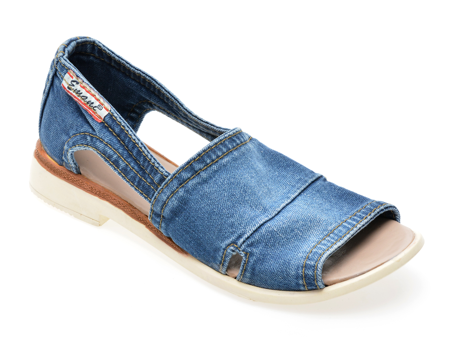 Sandale EMANI albastre, 20101, din material textil /femei/sandale imagine noua