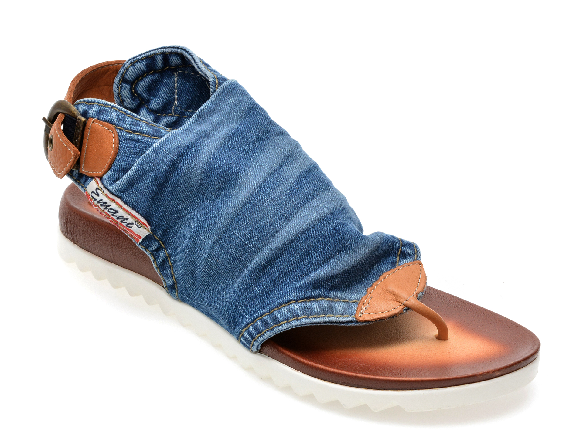 Sandale EMANI albastre, 2022, din material textil /femei/sandale imagine noua
