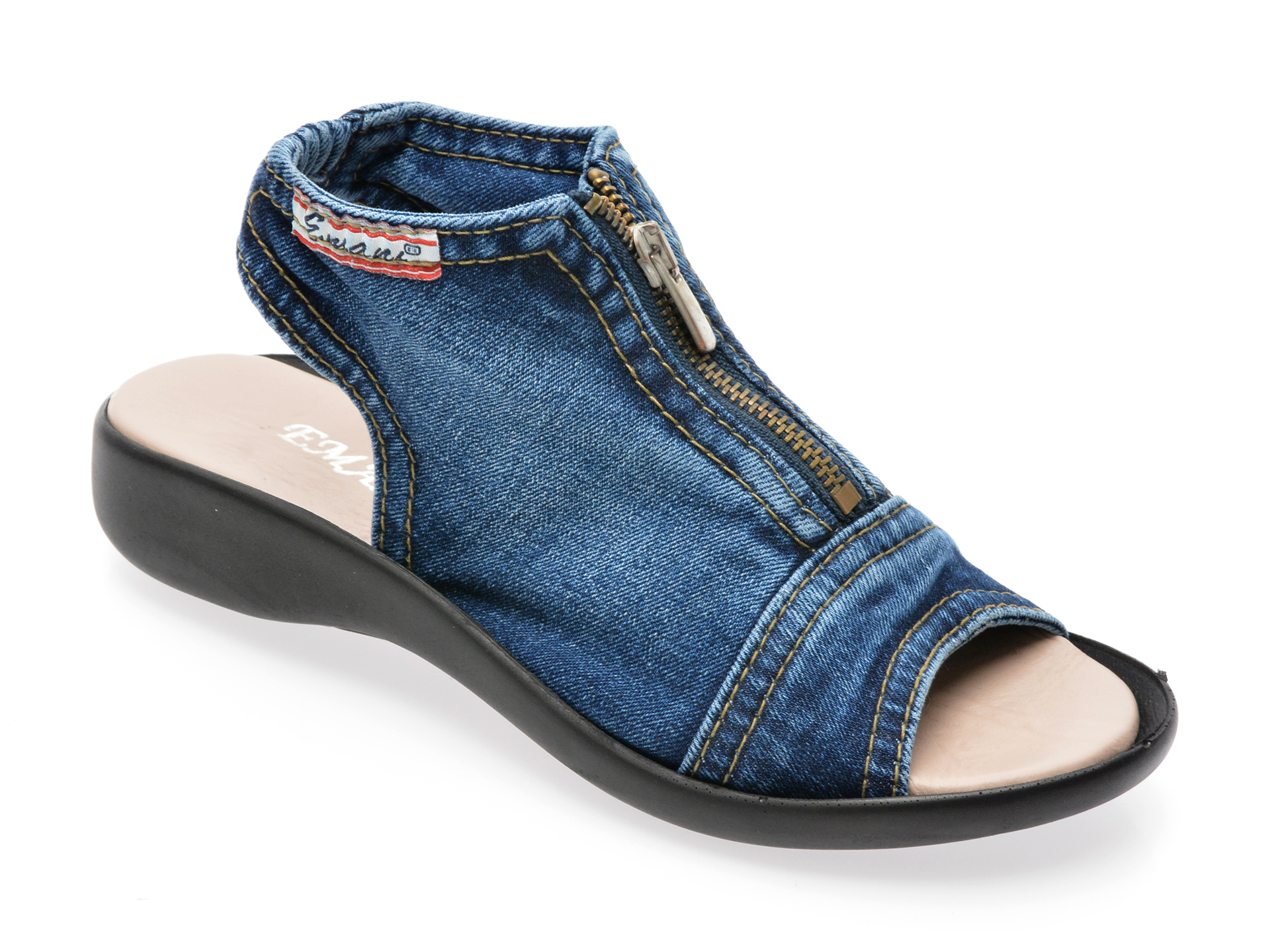 Sandale EMANI albastre, 2023, din material textil /femei/sandale imagine noua