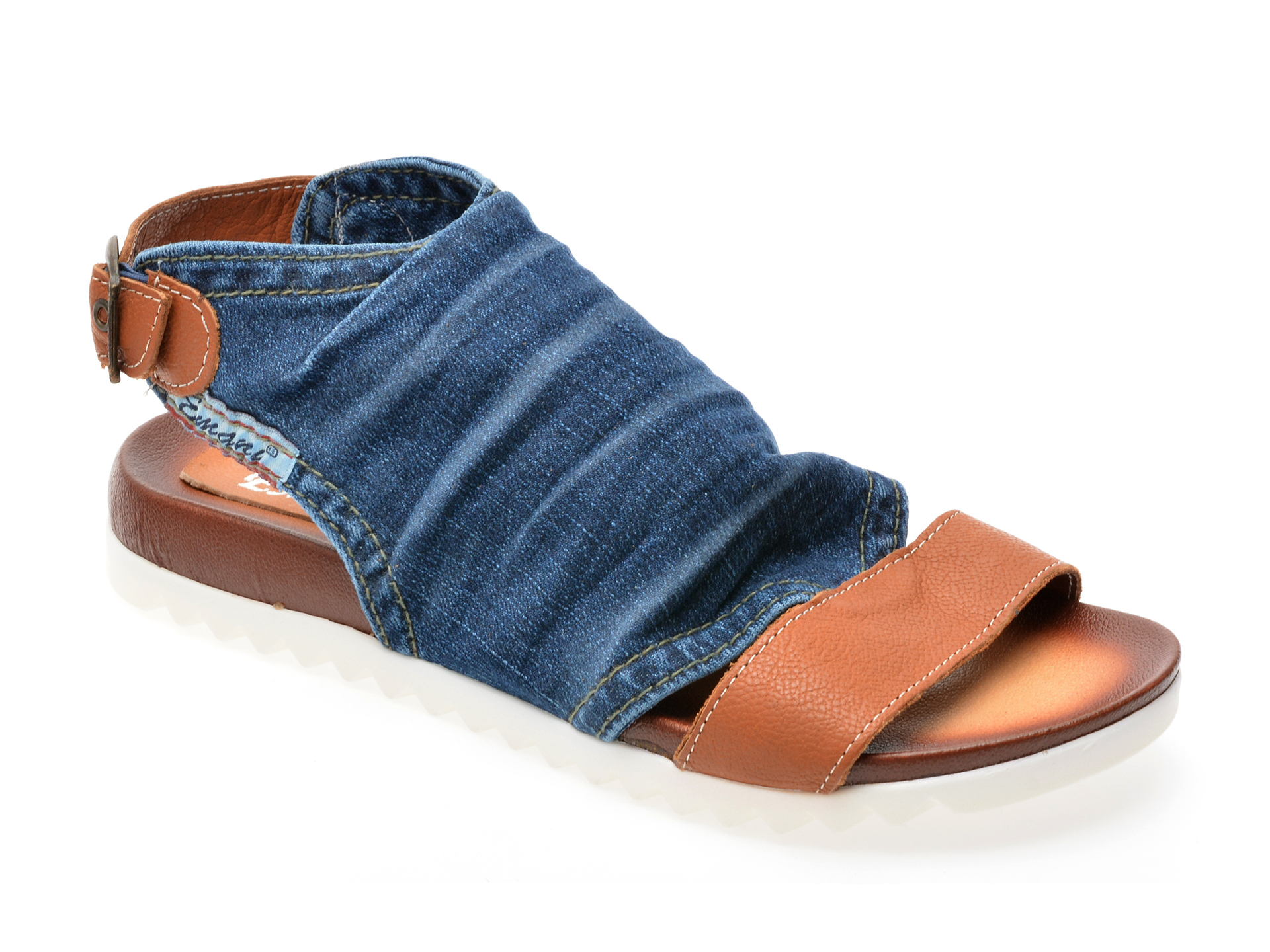 Sandale EMANI albastre, 2026, din material textil /femei/sandale imagine noua