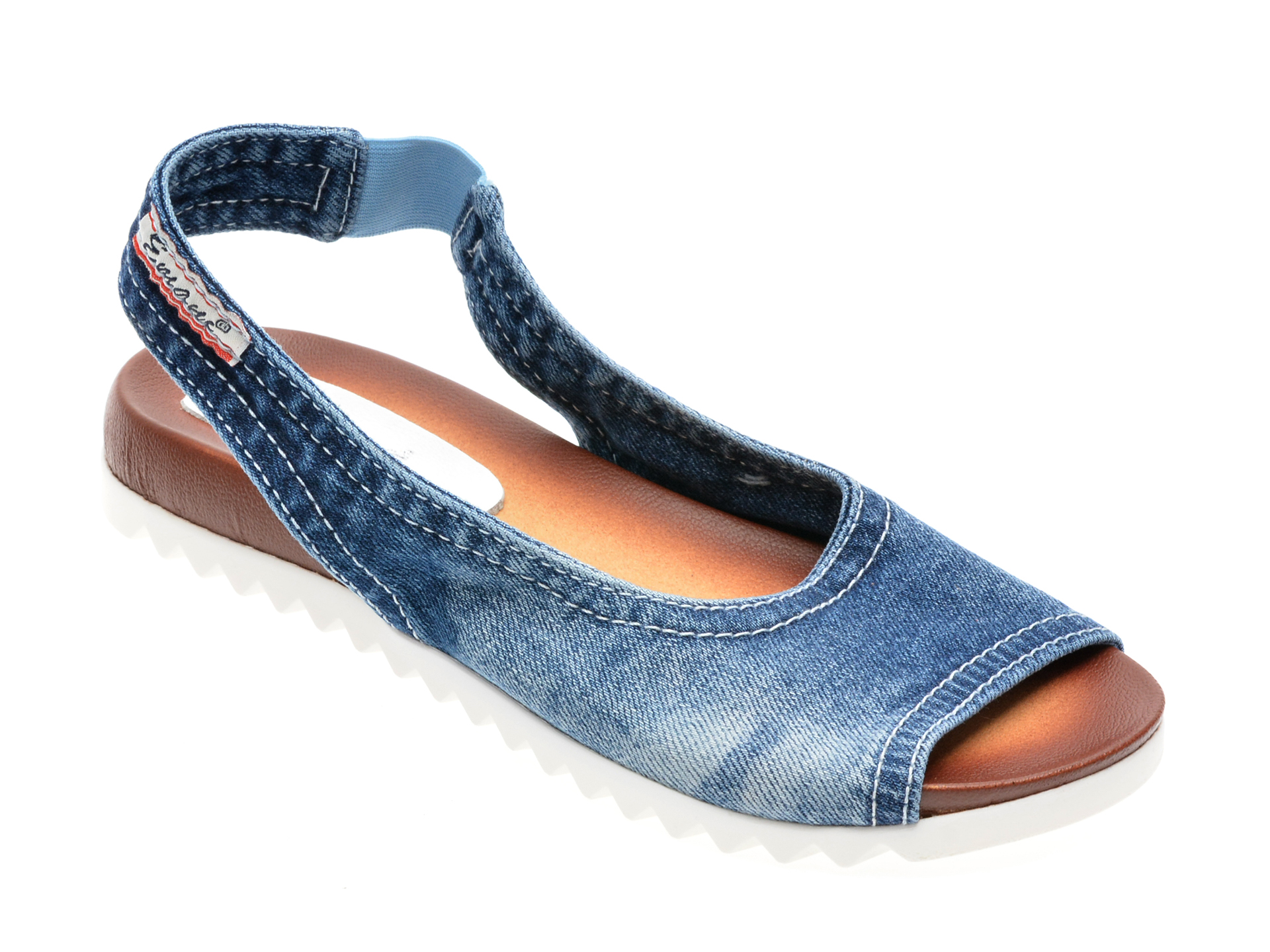 Sandale EMANI albastre, 2052, din material textil /femei/sandale imagine noua