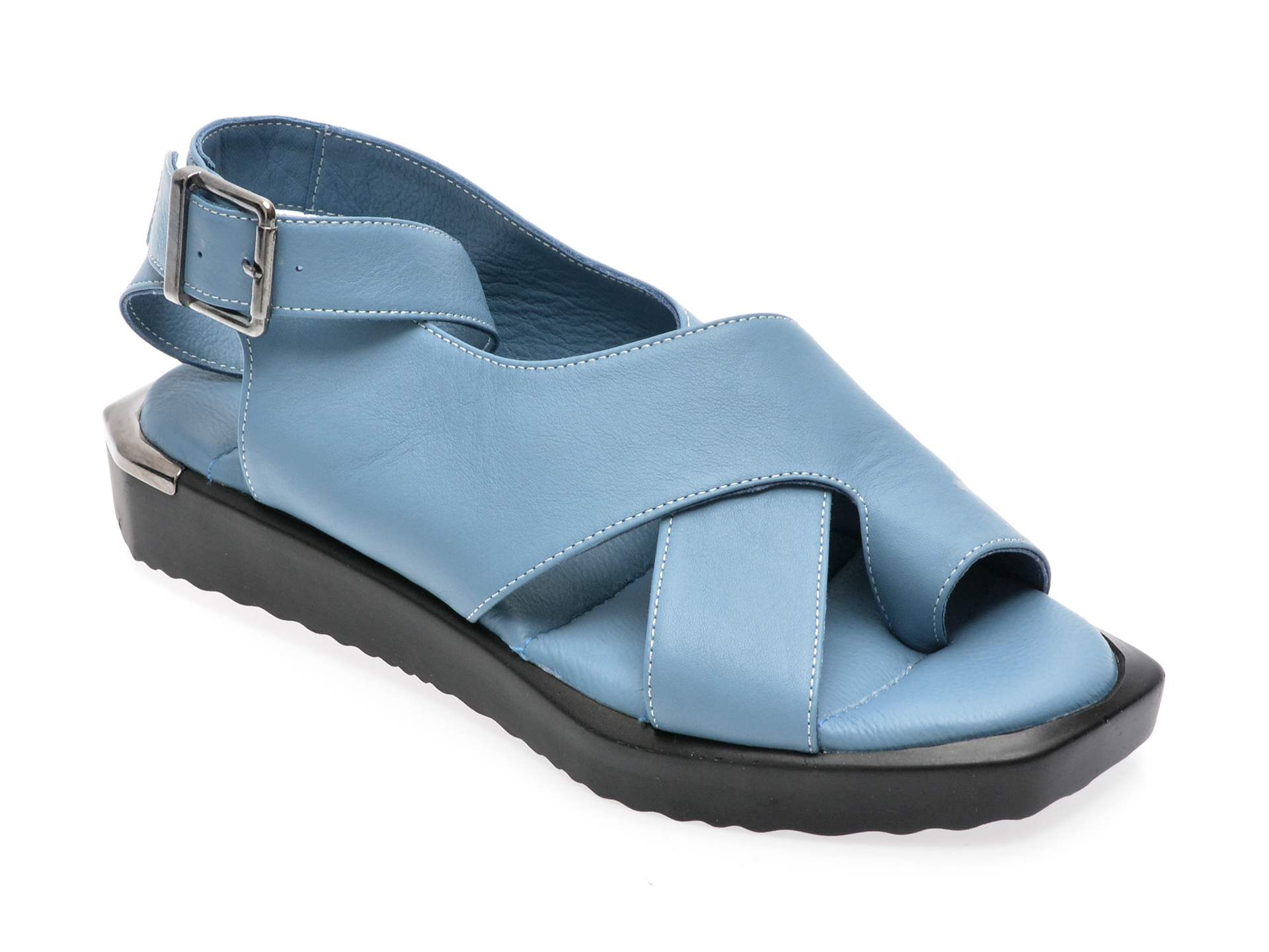 Sandale EMANI albastre, 340, din piele naturala /femei/sandale imagine noua