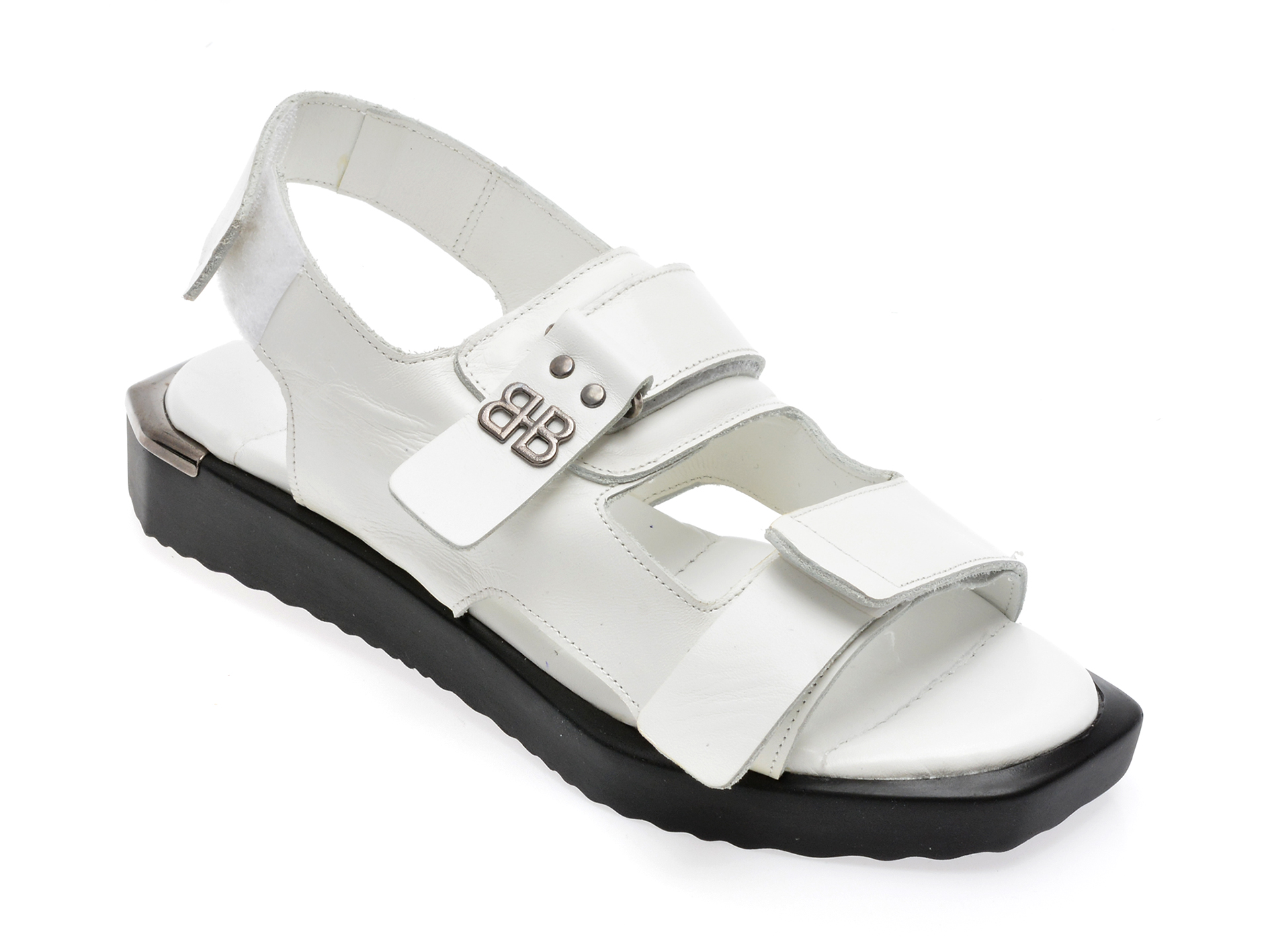 Sandale EMANI albe, 341, din piele naturala /femei/sandale