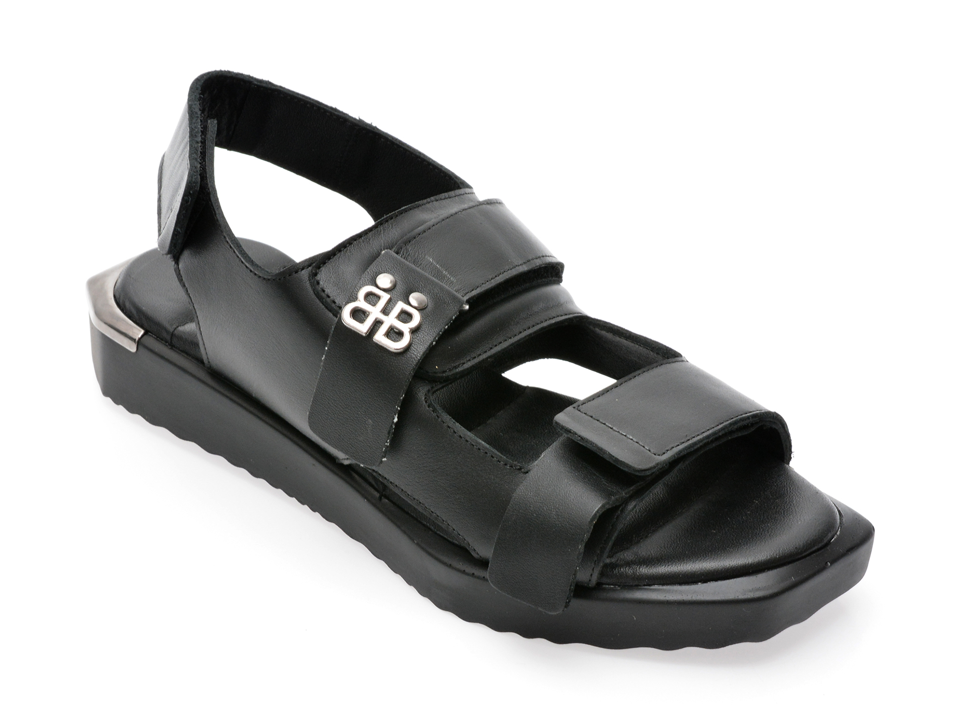 Sandale EMANI negre, 341, din piele naturala /femei/sandale imagine noua