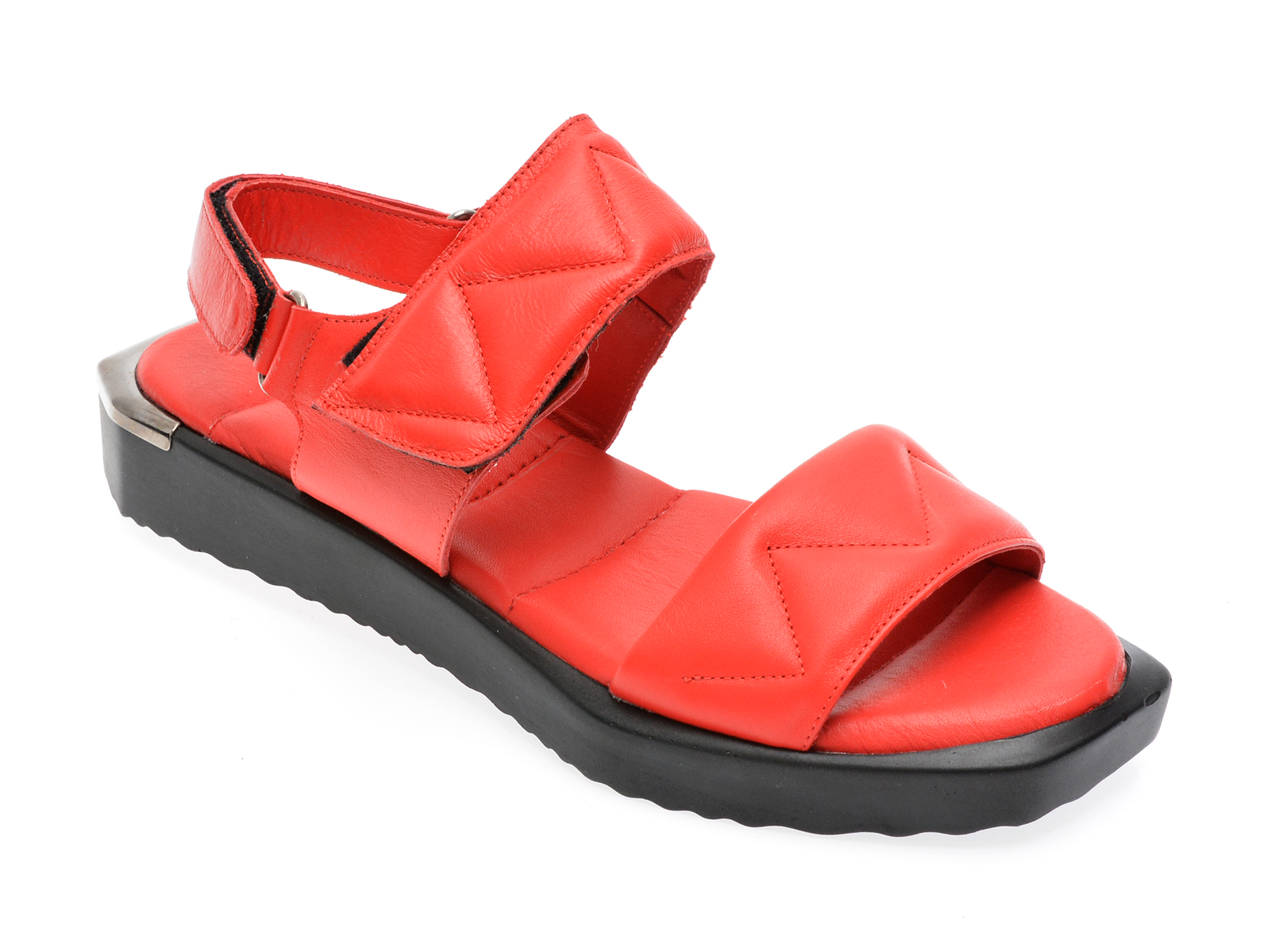 Sandale EMANI rosii, 336, din piele naturala /femei/sandale imagine noua