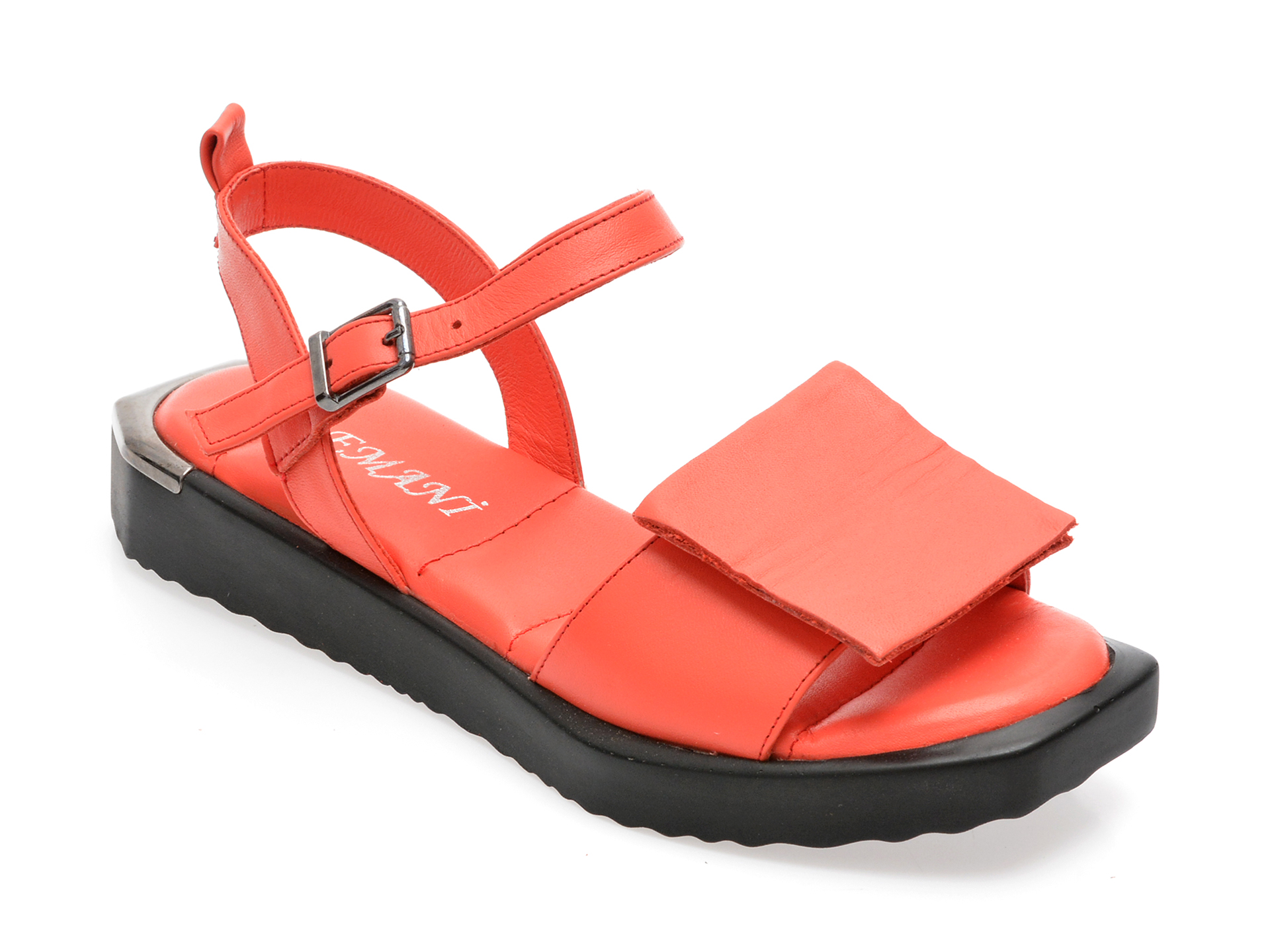 Sandale EMANI rosii, 344, din piele naturala /femei/sandale imagine noua