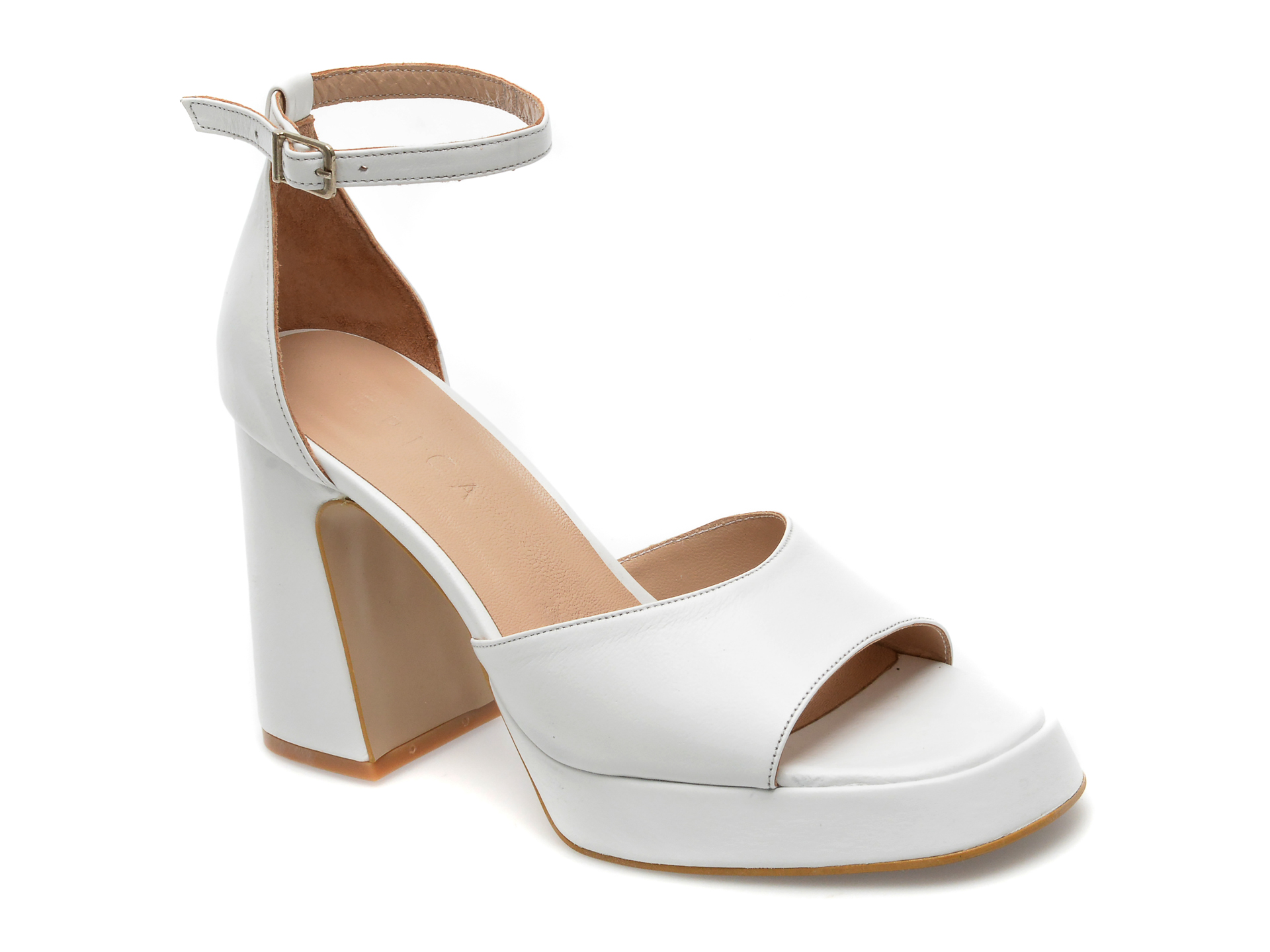 Sandale EPICA albe, 184, din piele naturala /femei/sandale imagine noua