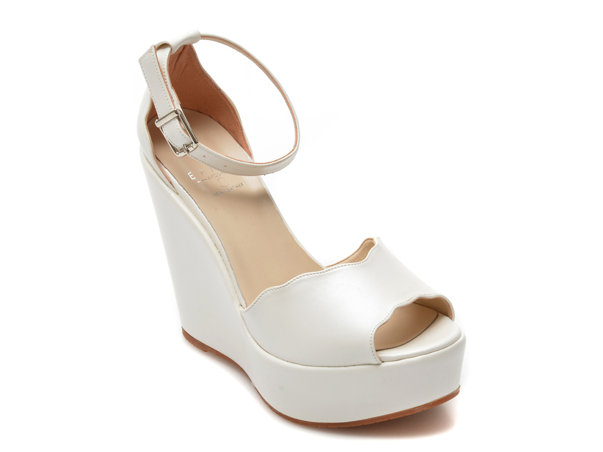 Sandale EPICA albe, 430, din piele ecologica /femei/sandale