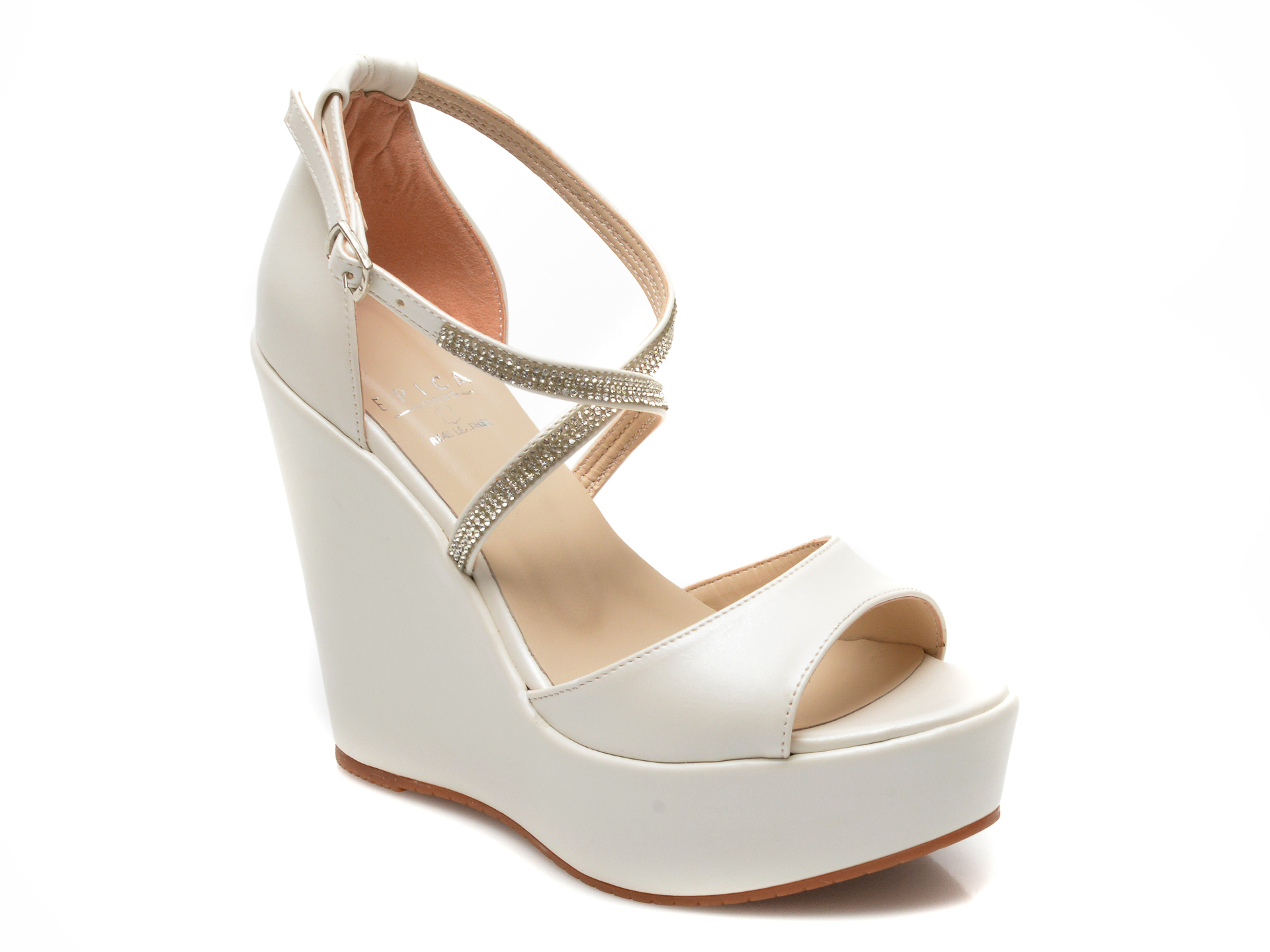 Sandale EPICA albe, 469, din piele ecologica /femei/pantofi