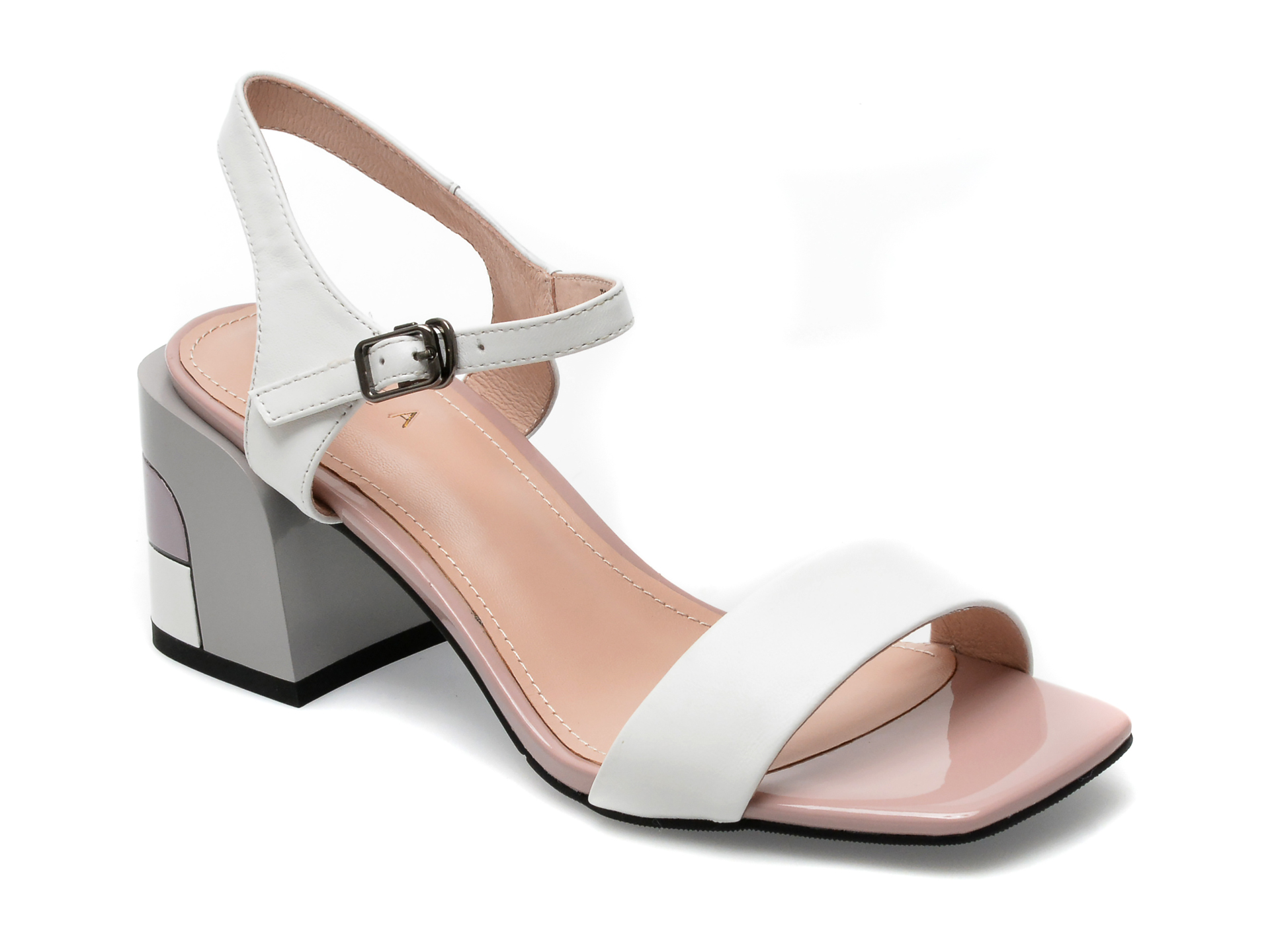 Sandale EPICA albe, F620002, din piele naturala /femei/sandale imagine noua