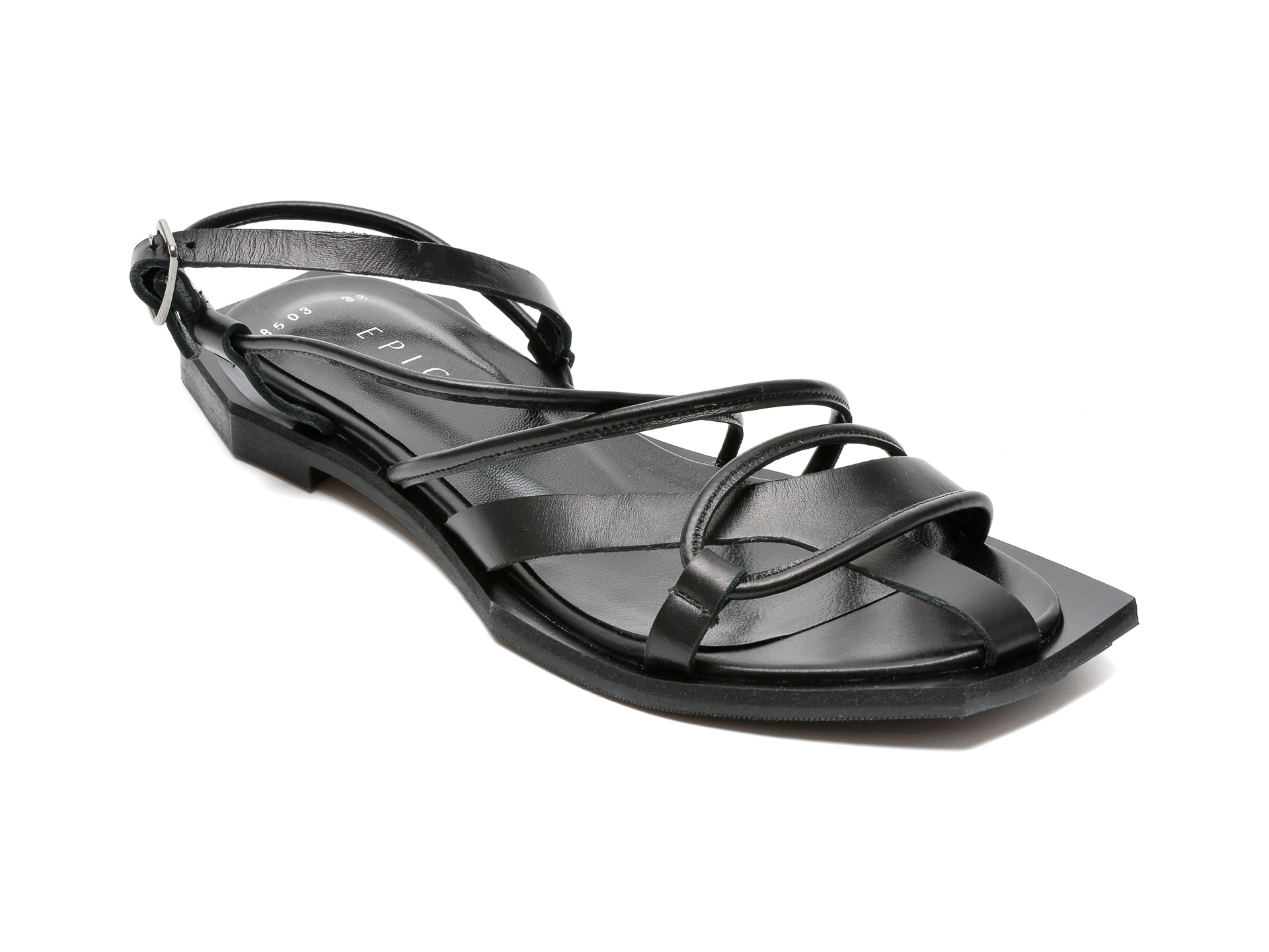 Sandale EPICA negre, 47485039, din piele naturala /femei/sandale INCALTAMINTE