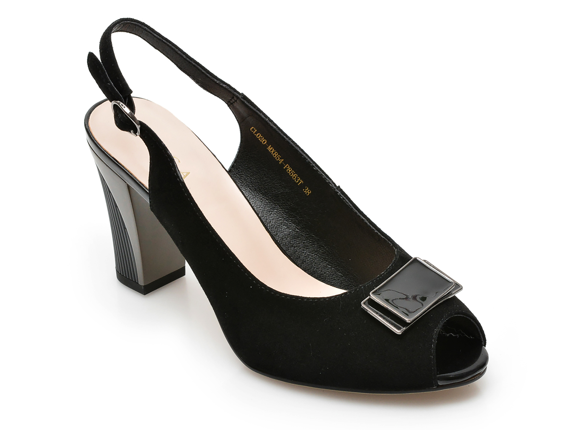 Sandale EPICA negre, MX854, din piele intoarsa otter.ro imagine noua 2022