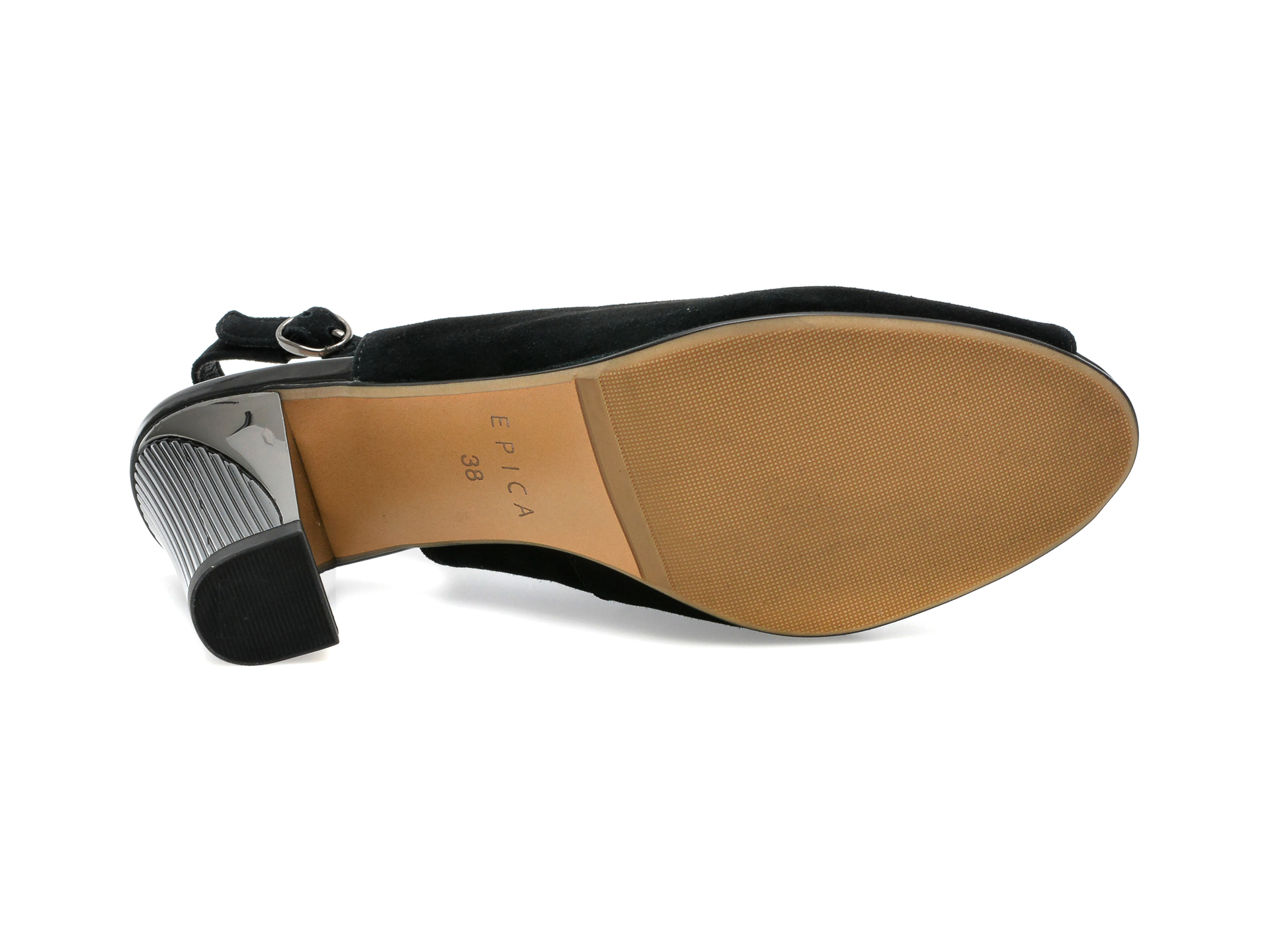 Sandale EPICA negre, MX854, din piele intoarsa