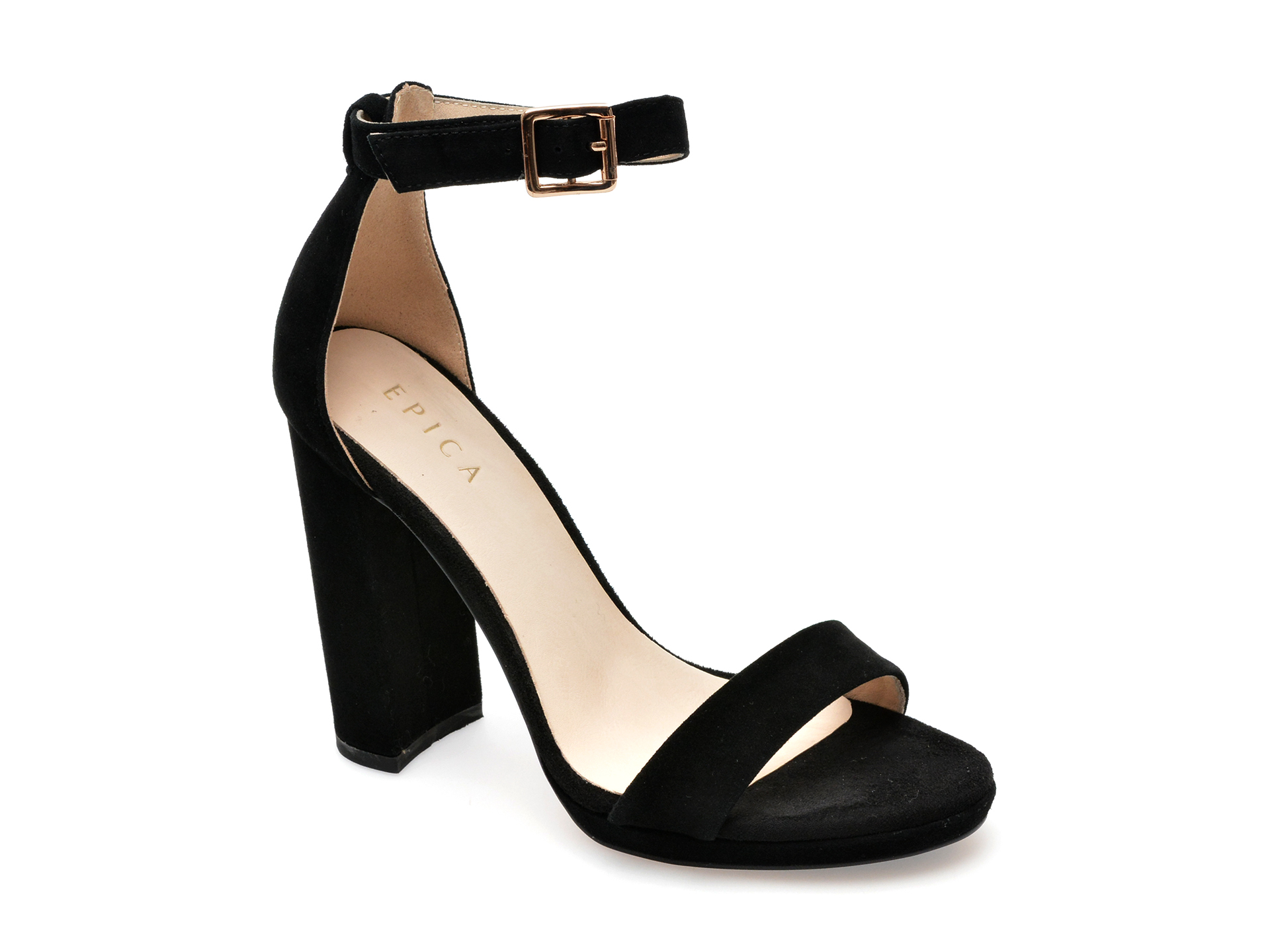 Sandale EPICA negre, QV20013, din piele intoarsa /femei/sandale