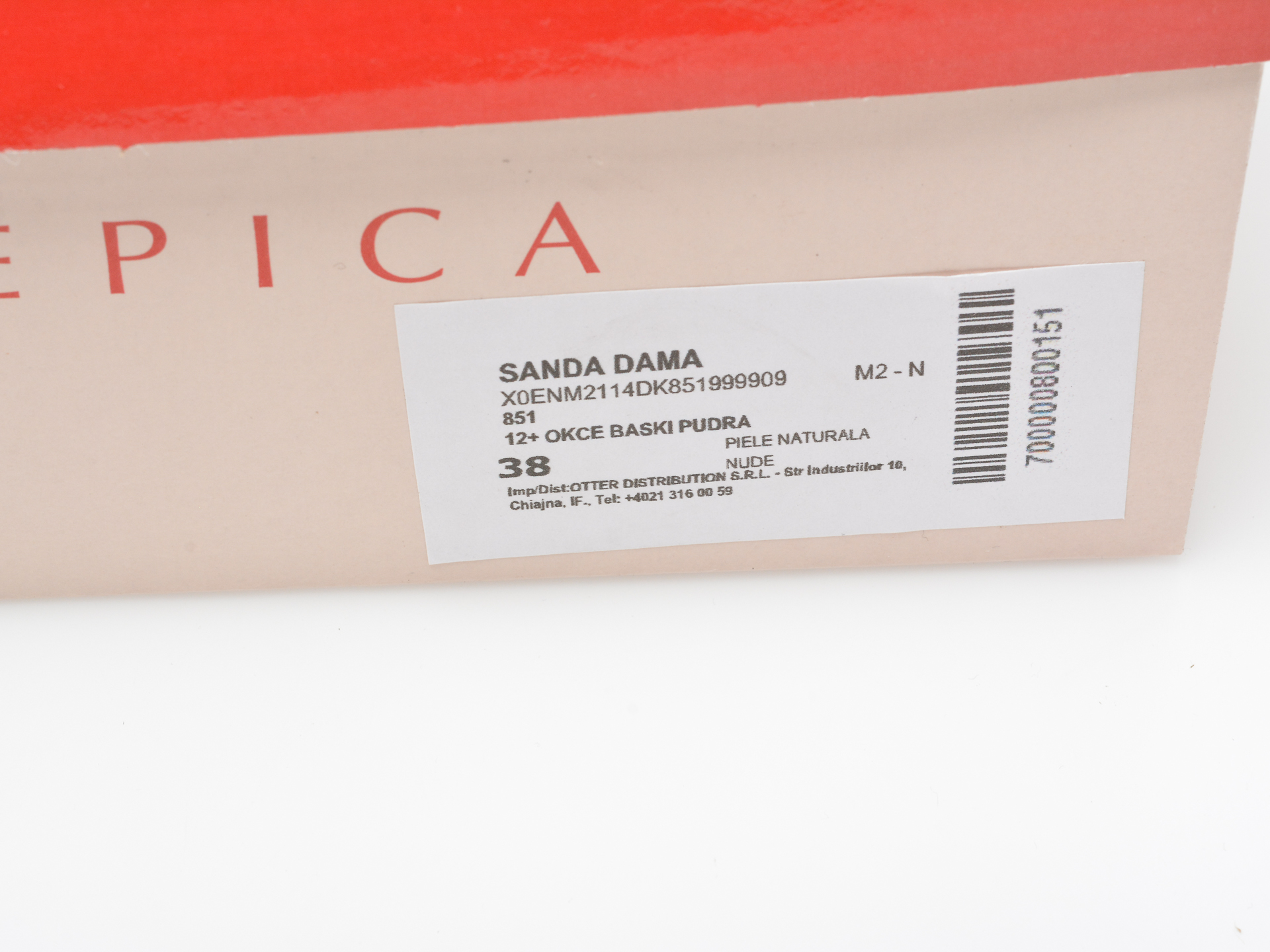 Sandale EPICA nude, 851, din piele naturala otter.ro imagine noua 2022