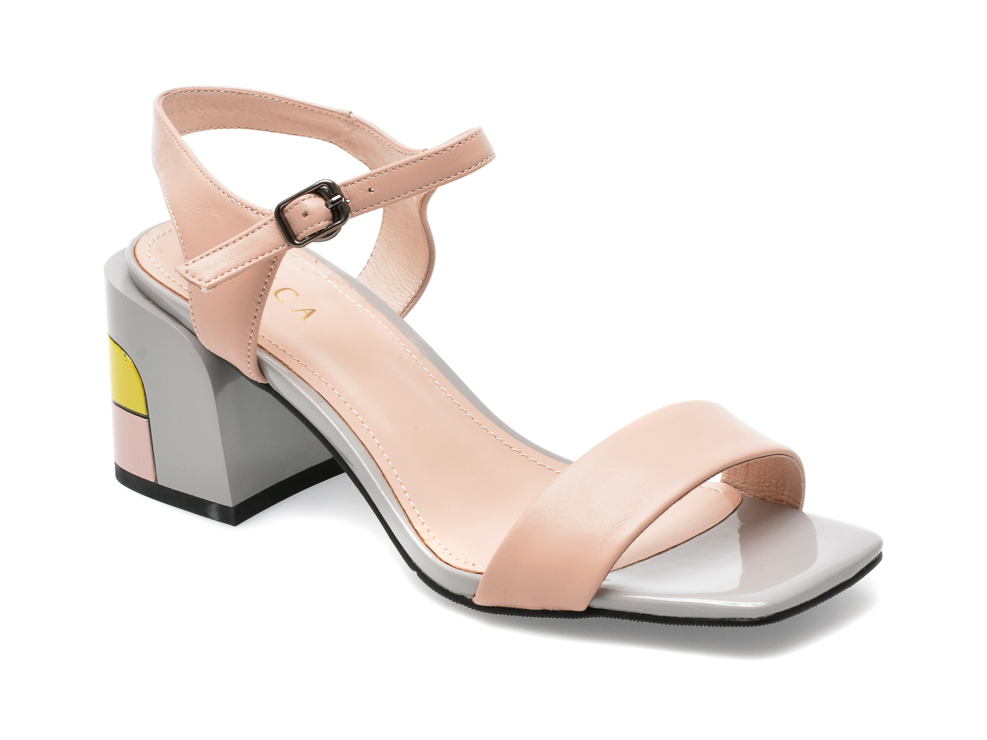 Sandale EPICA nude, F620002, din piele naturala /femei/sandale imagine noua