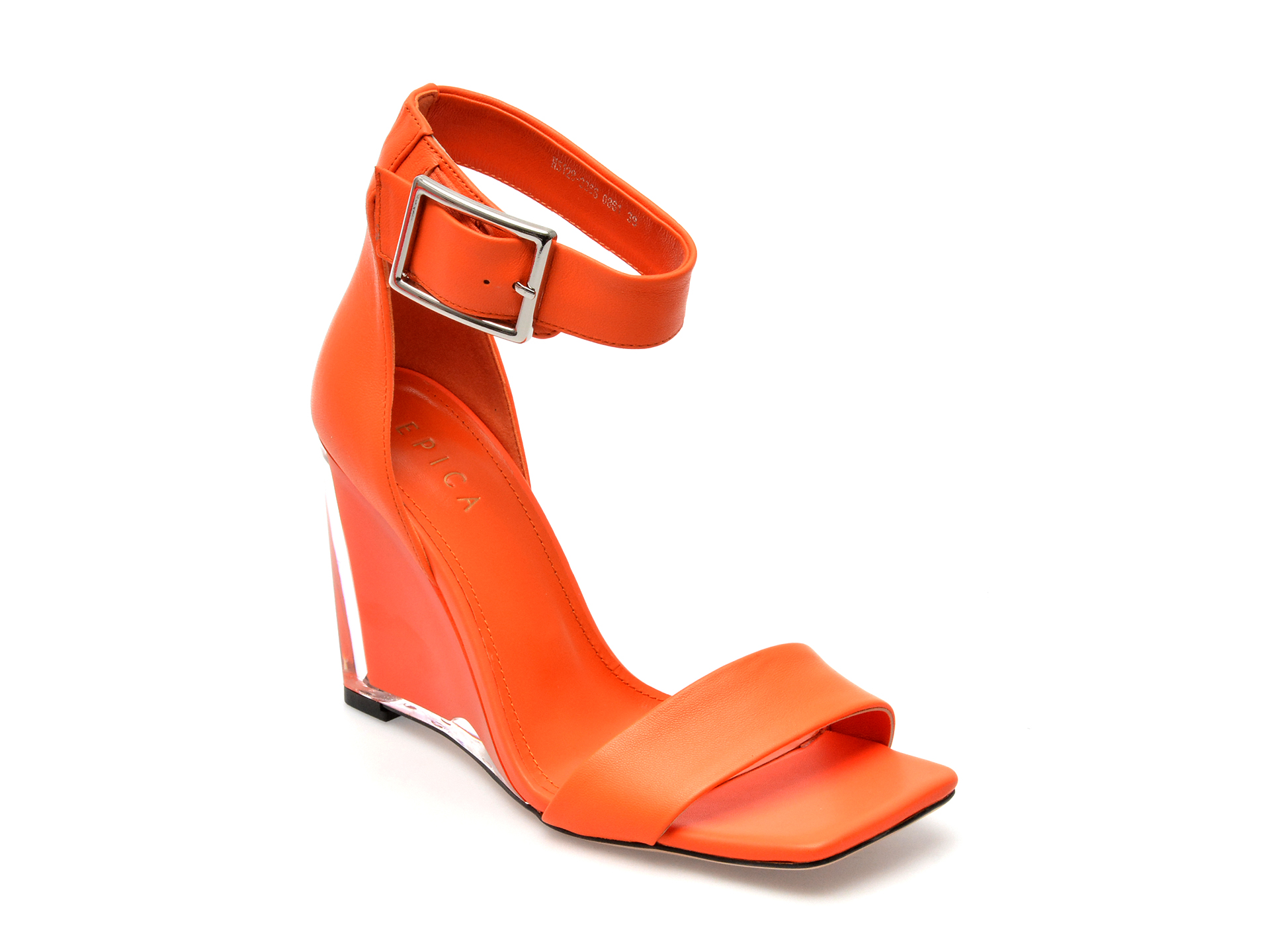 Sandale EPICA portocalii, H5128, din piele naturala /femei/sandale