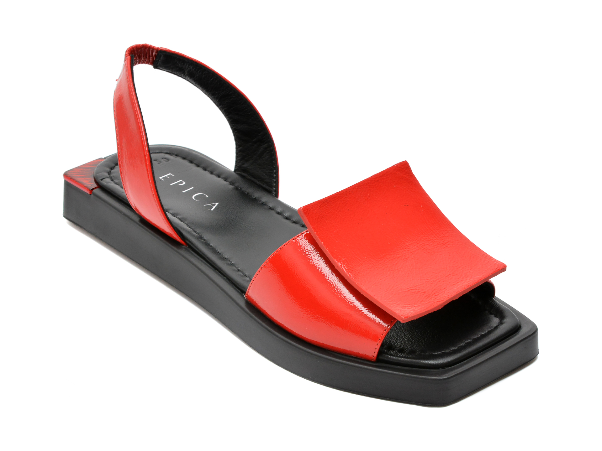 Sandale EPICA rosii, 426120, din piele naturala lacuita 2022 ❤️ Pret Super Black Friday otter.ro imagine noua 2022