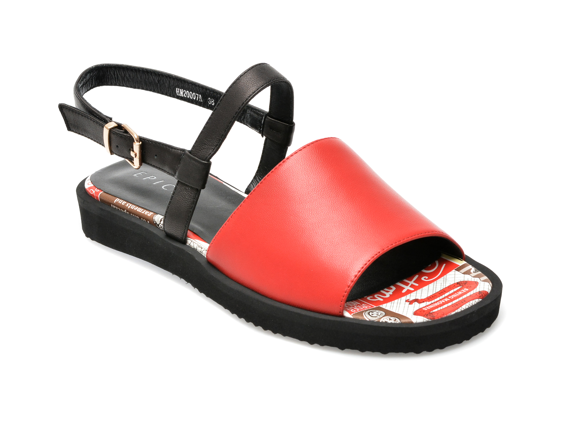 Sandale EPICA rosii, HM20007, din piele naturala /femei/sandale