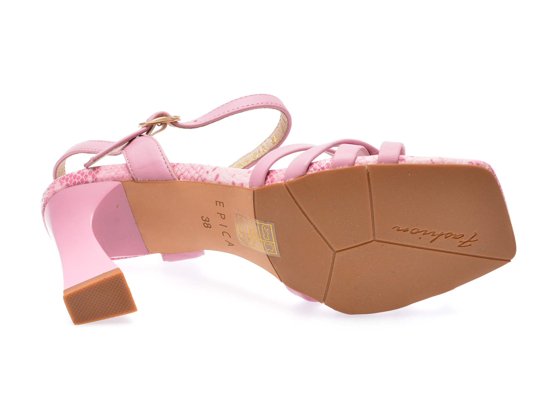 Sandale EPICA roz, 1L646, din piele naturala