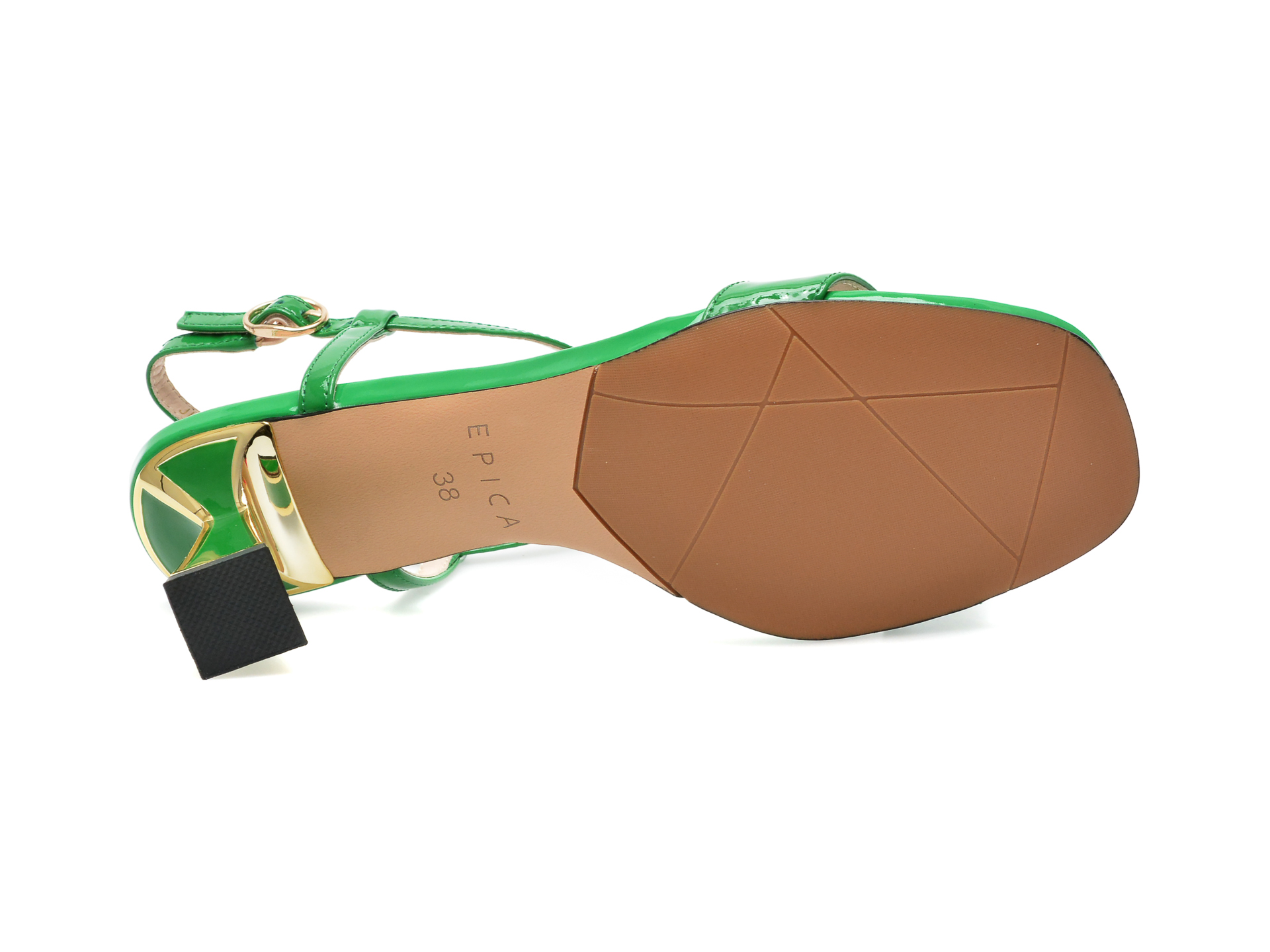 Sandale EPICA verzi, JI20103, din piele naturala lacuita
