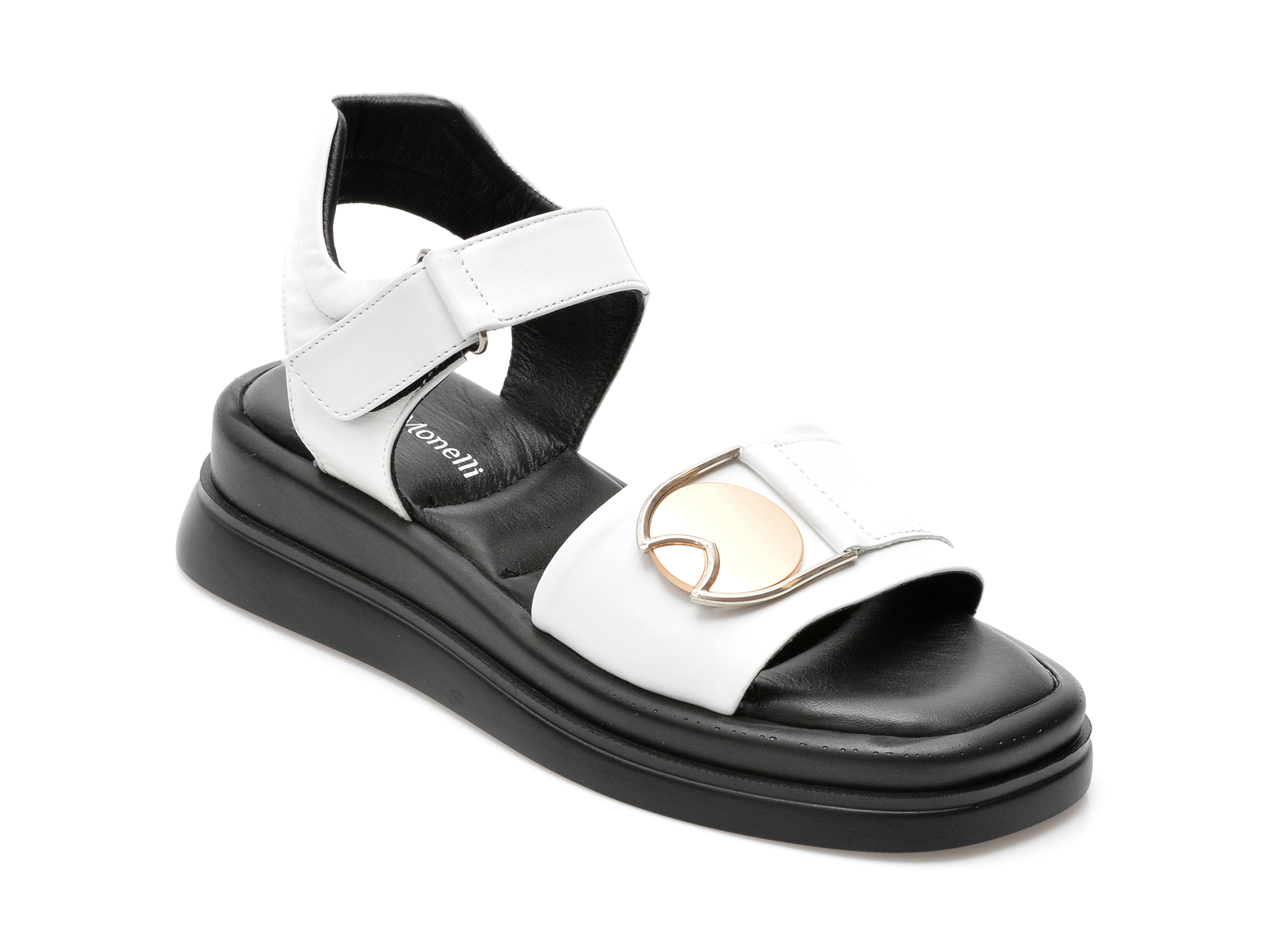 Sandale FABIO MONELLI albe, 671, din piele naturala /femei/sandale imagine noua