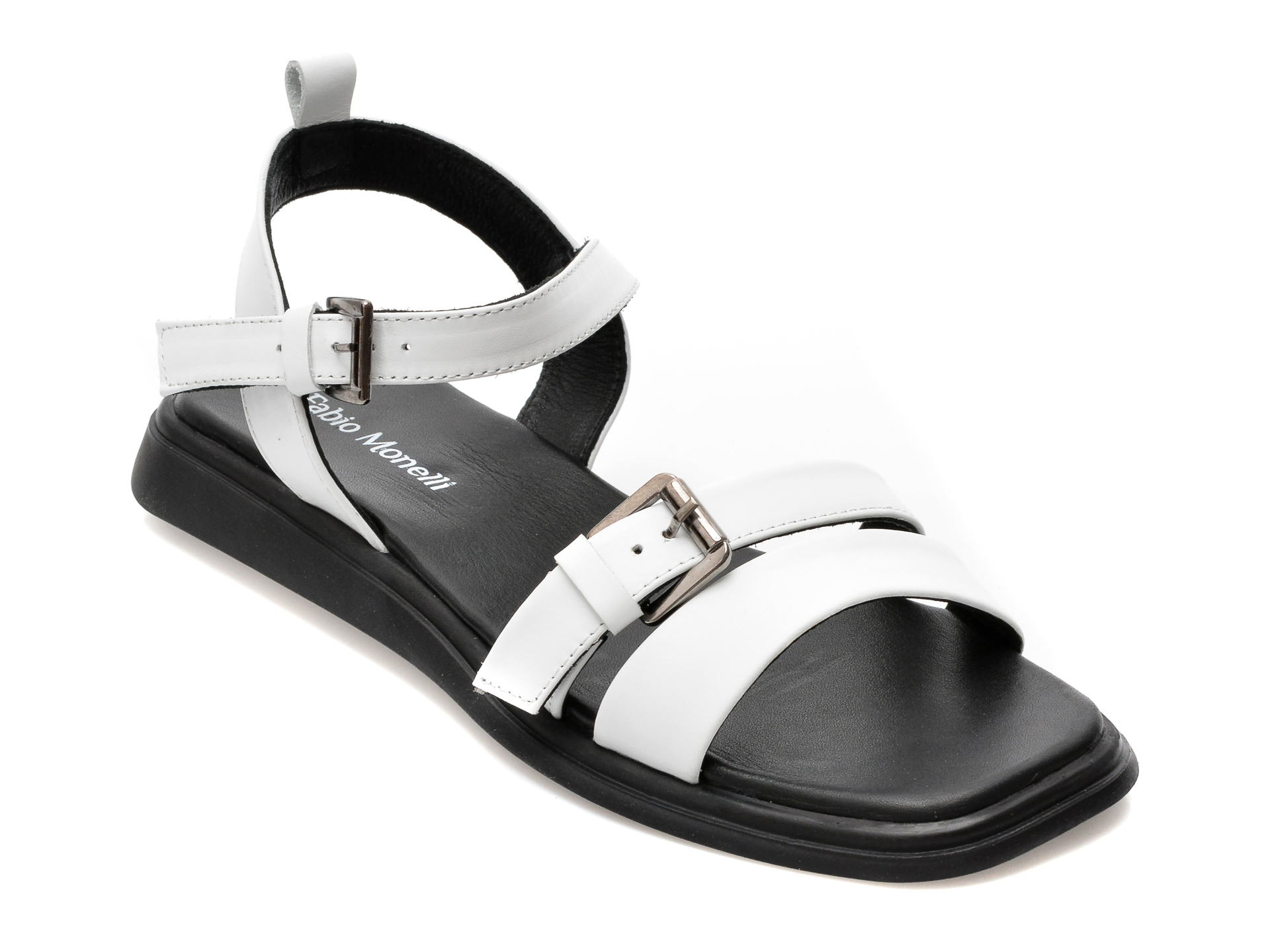Sandale FABIO MONELLI albe, 694, din piele naturala /femei/sandale