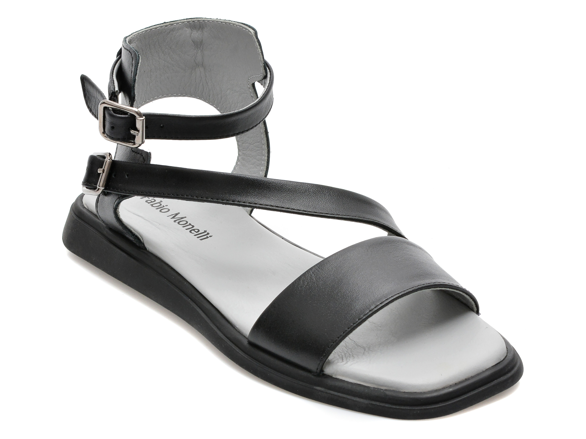 Sandale FABIO MONELLI negre, 691, din piele naturala /femei/sandale
