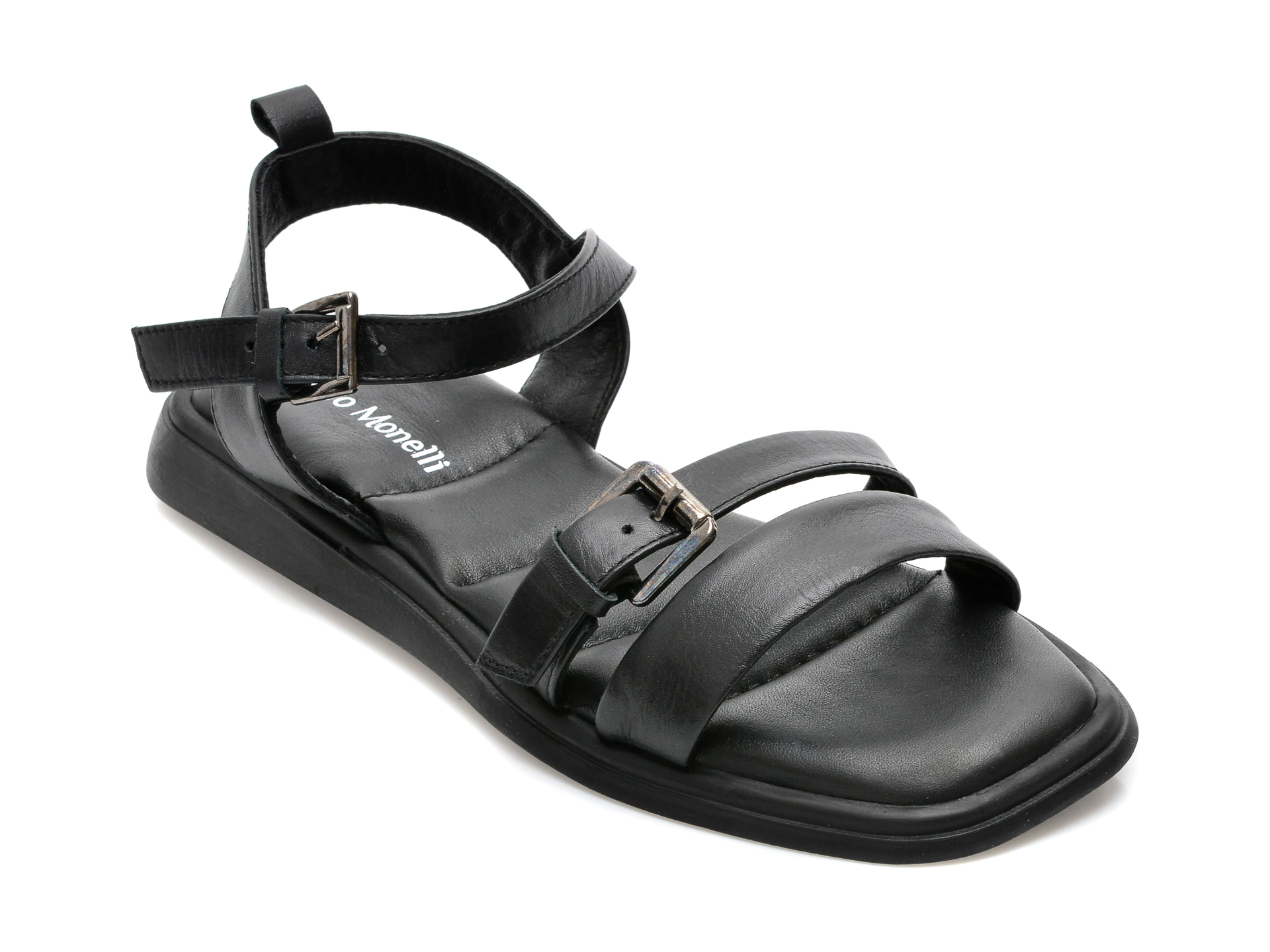 Sandale FABIO MONELLI negre, 694, din piele naturala /femei/sandale imagine noua