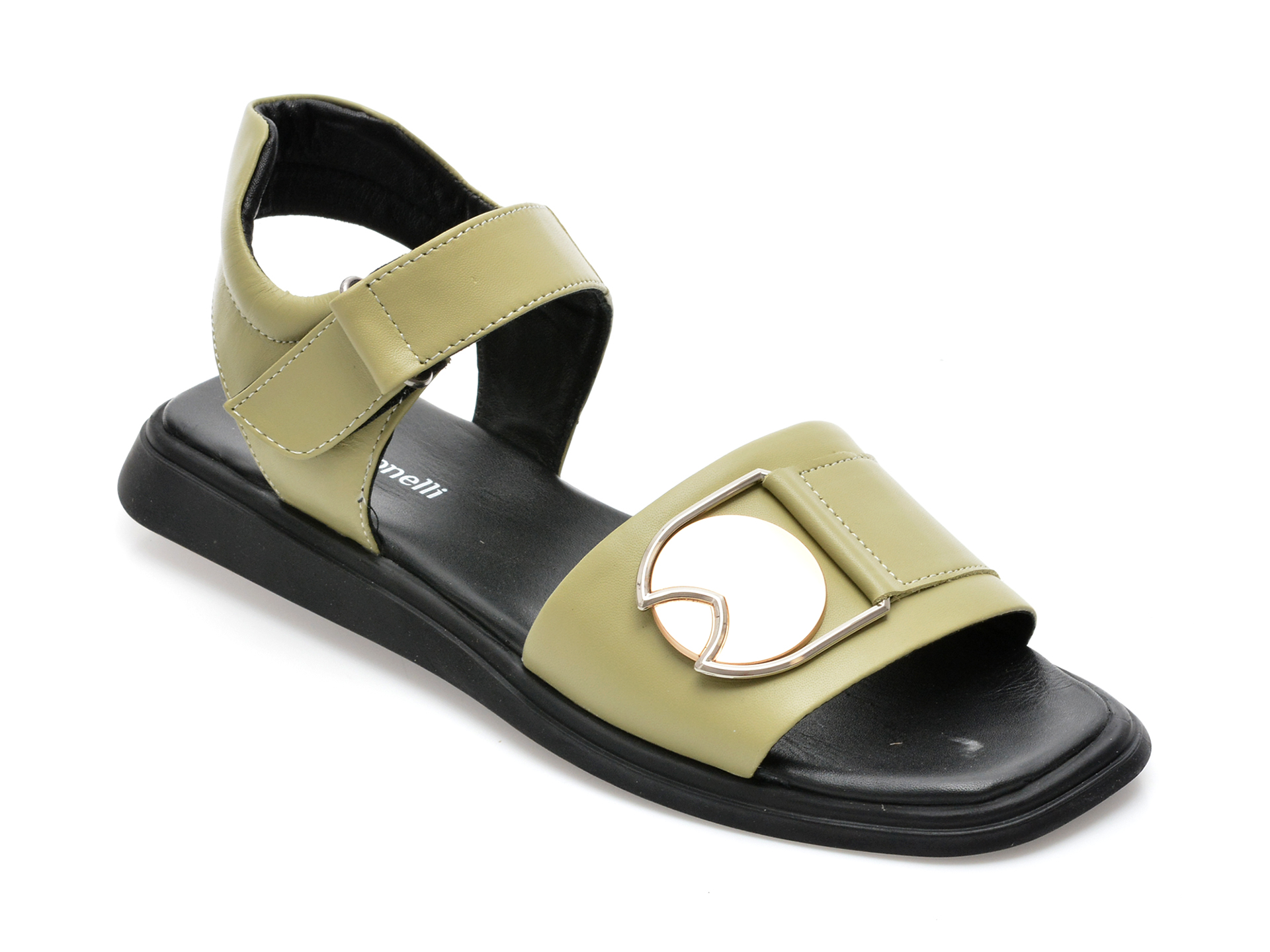 Sandale FABIO MONELLI verzi, 678, din piele naturala /femei/sandale imagine noua