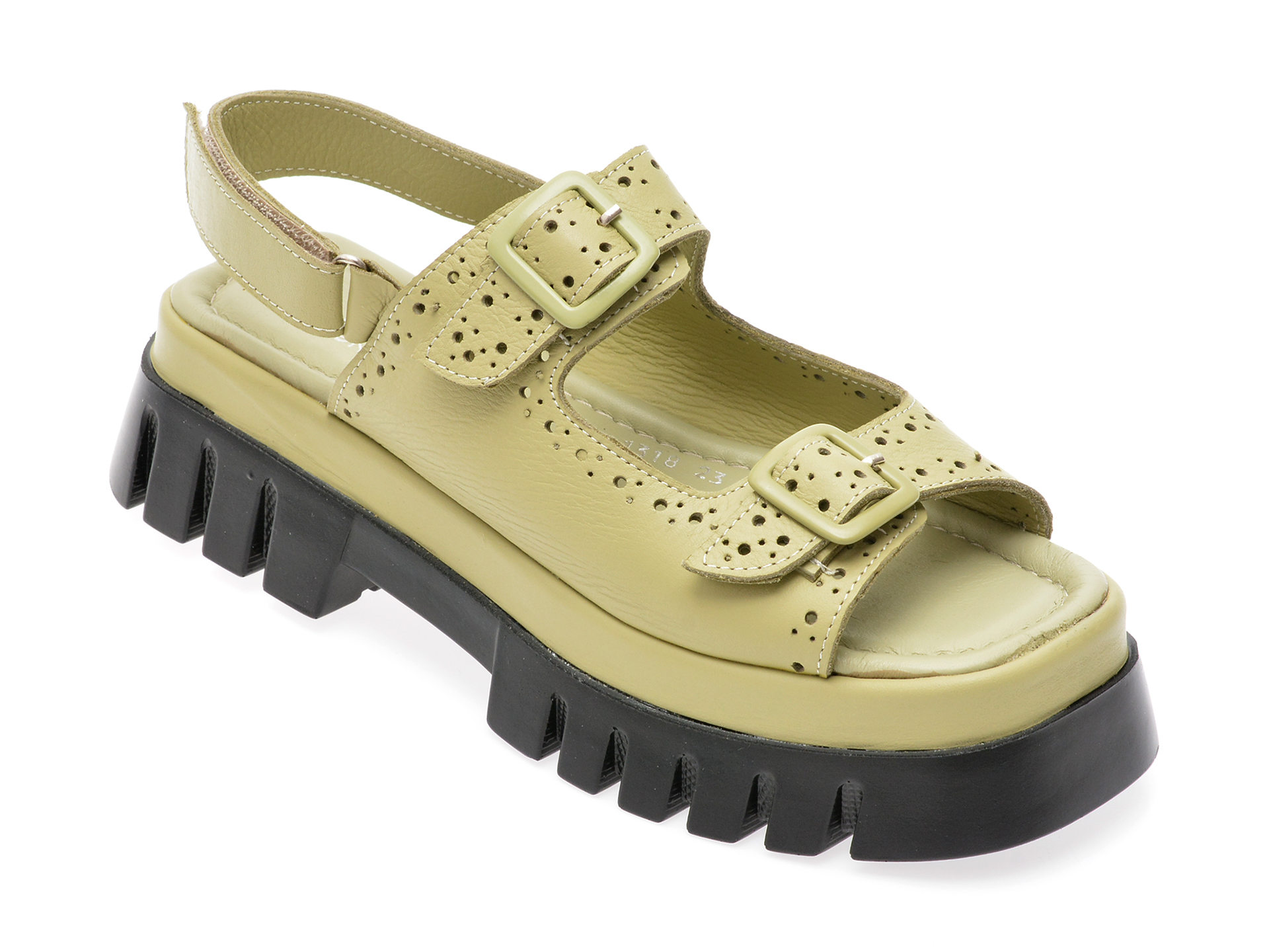 Sandale FERA DONNA verzi, 13189, din piele naturala /femei/sandale imagine noua