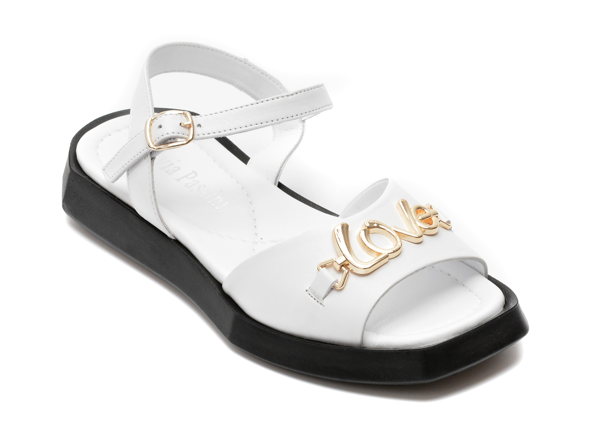 Sandale FLAVIA PASSINI albe, 2200709, din piele naturala imagine reduceri black friday 2021 /femei/sandale