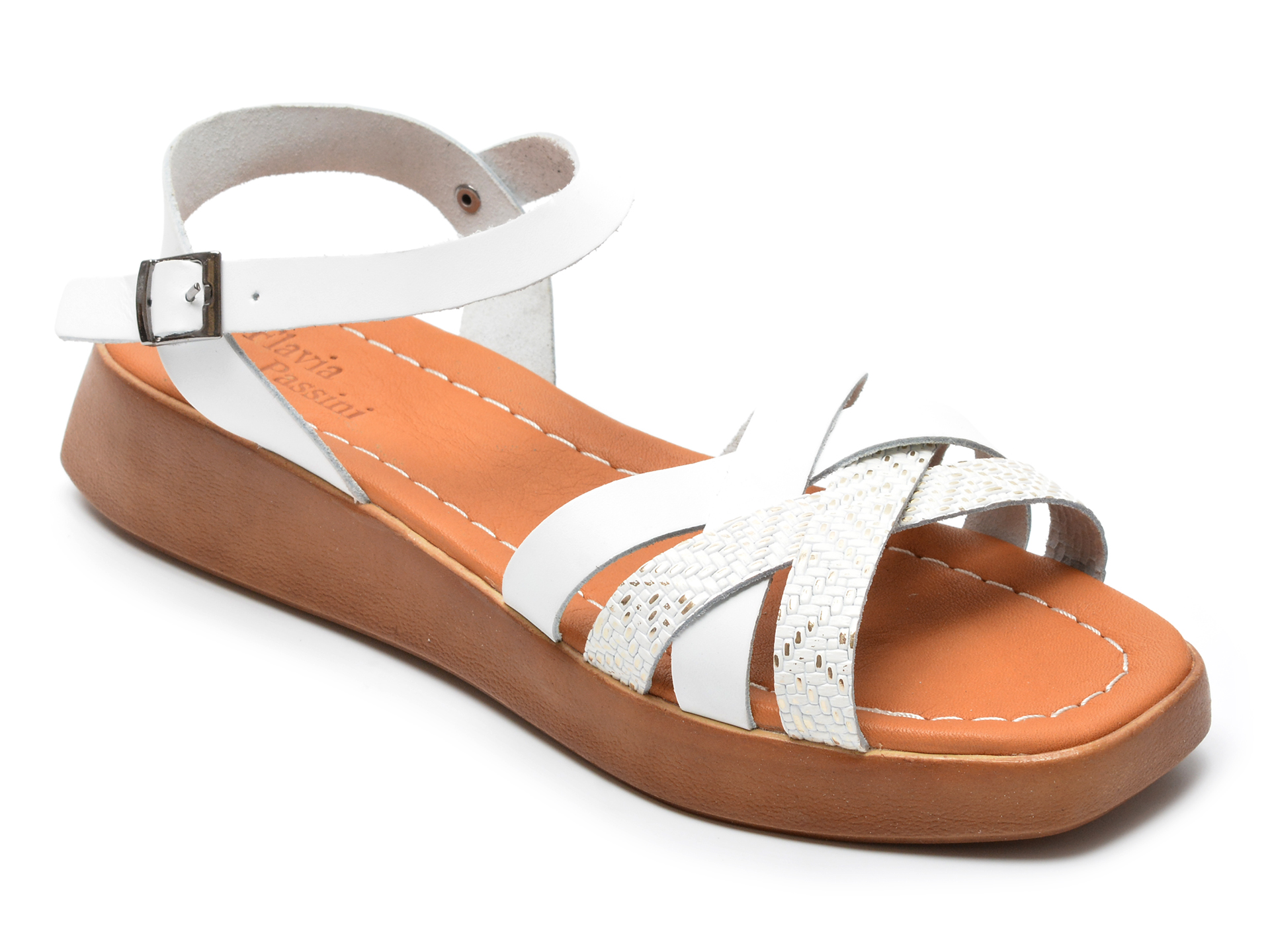 Sandale FLAVIA PASSINI albe, 306, din piele naturala