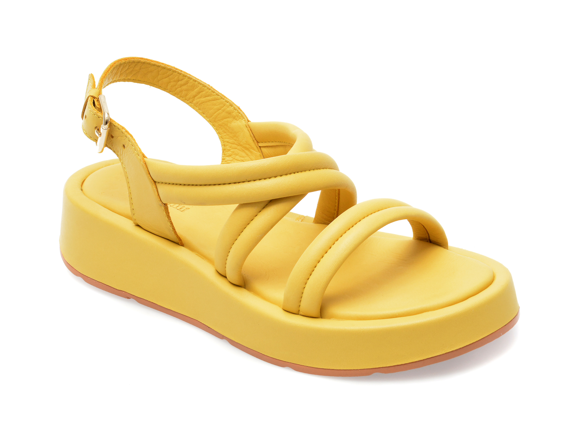 Sandale FLAVIA PASSINI galbene, 2412074, din piele naturala /femei/sandale imagine noua
