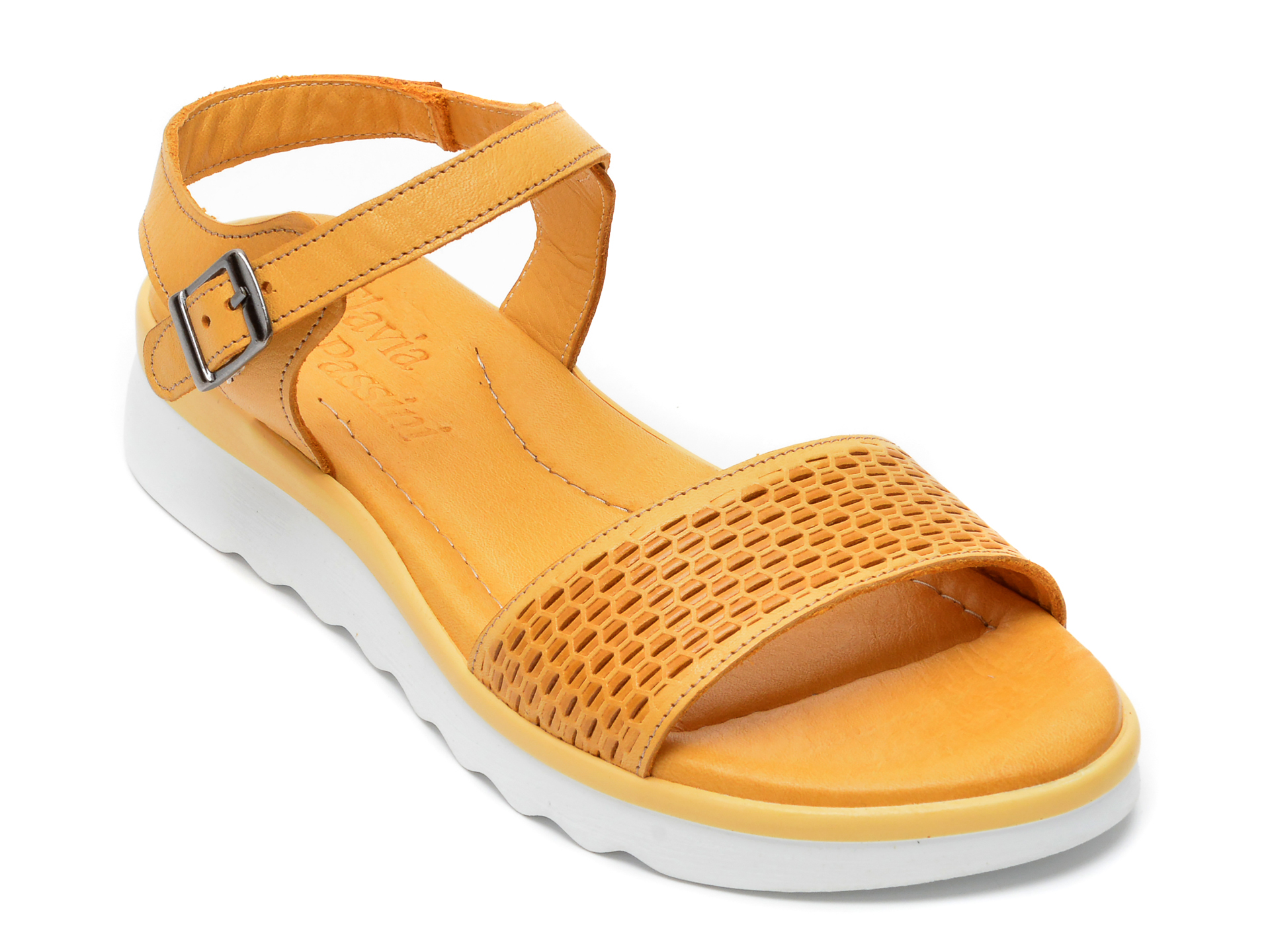 Sandale FLAVIA PASSINI galbene, 4522, din piele naturala /femei/sandale imagine noua