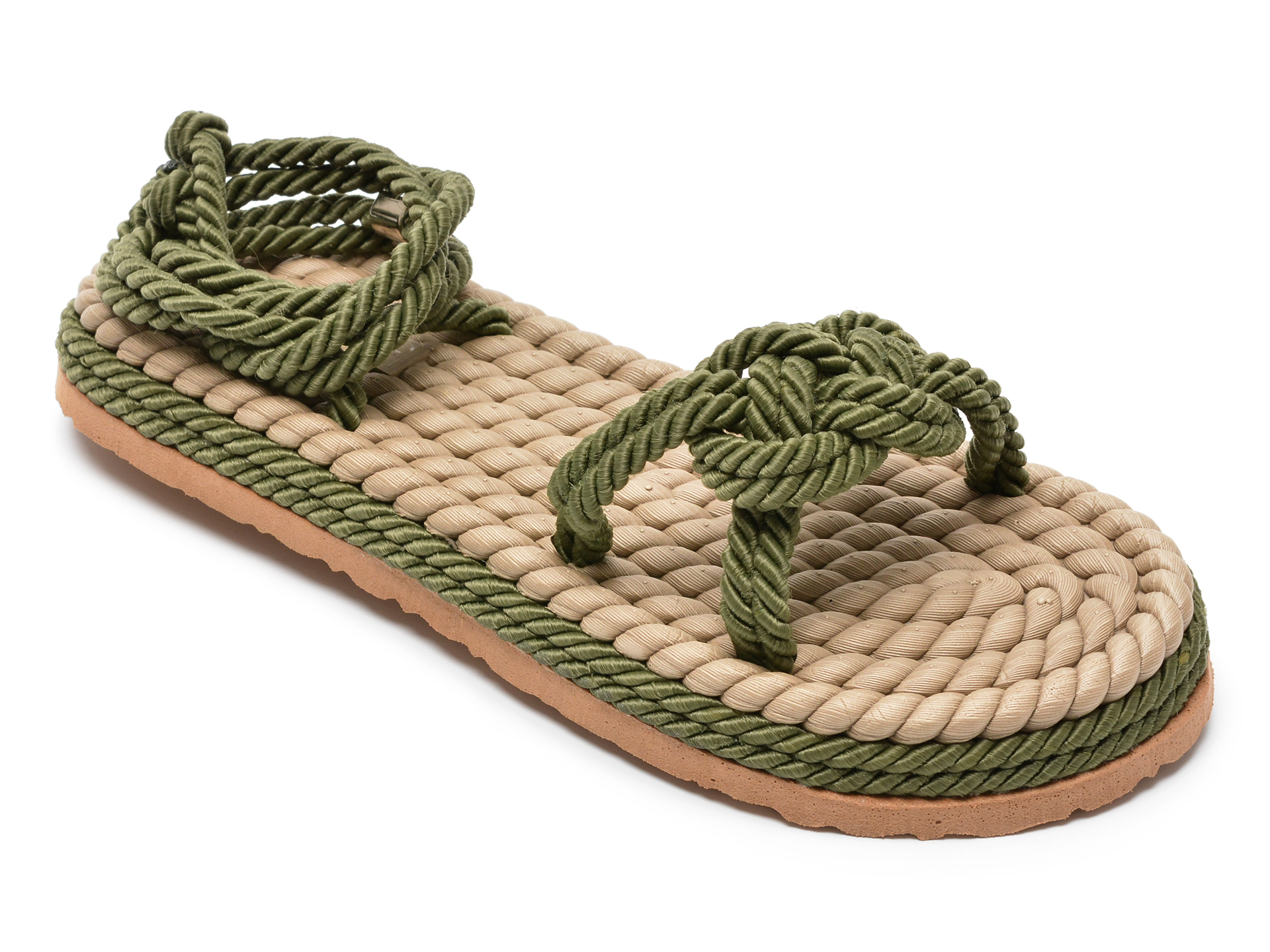 Sandale FLAVIA PASSINI kaki, 22102, din material textil Flavia Passini