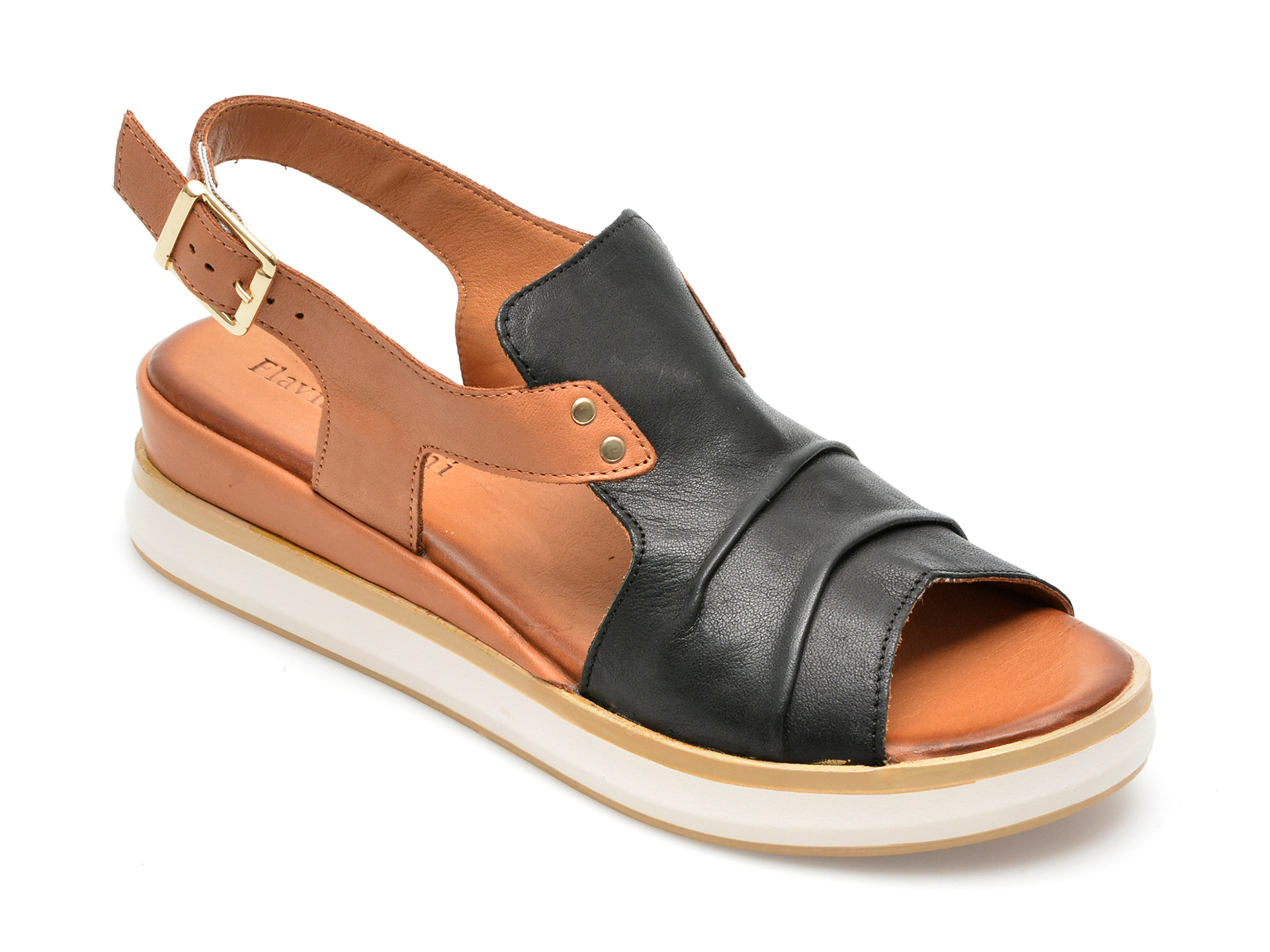 Sandale FLAVIA PASSINI negre, 1087, din piele naturala /femei/sandale imagine noua