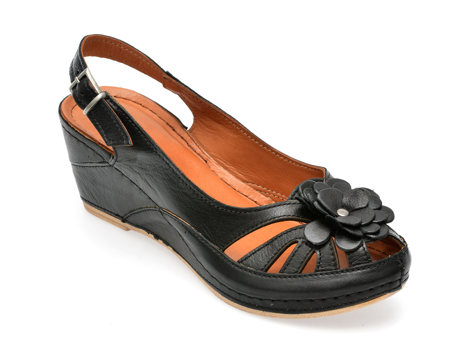 Sandale FLAVIA PASSINI negre, 1504, din piele naturala /femei/sandale imagine super redus 2022