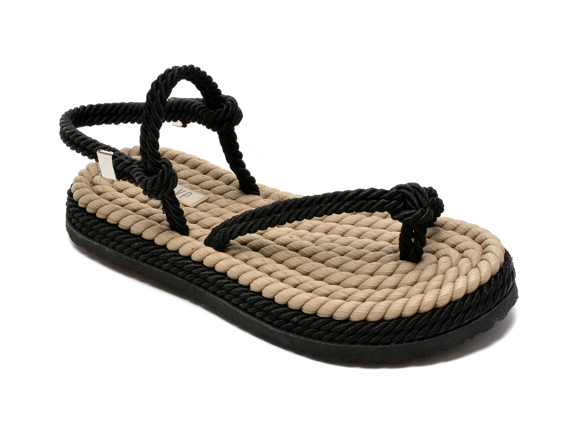 Sandale FLAVIA PASSINI negre, 22103, din material textil