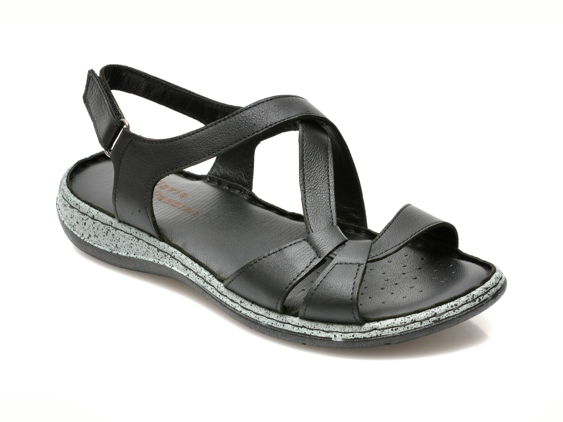 Sandale FLAVIA PASSINI negre, 247, din piele naturala /femei/sandale imagine noua