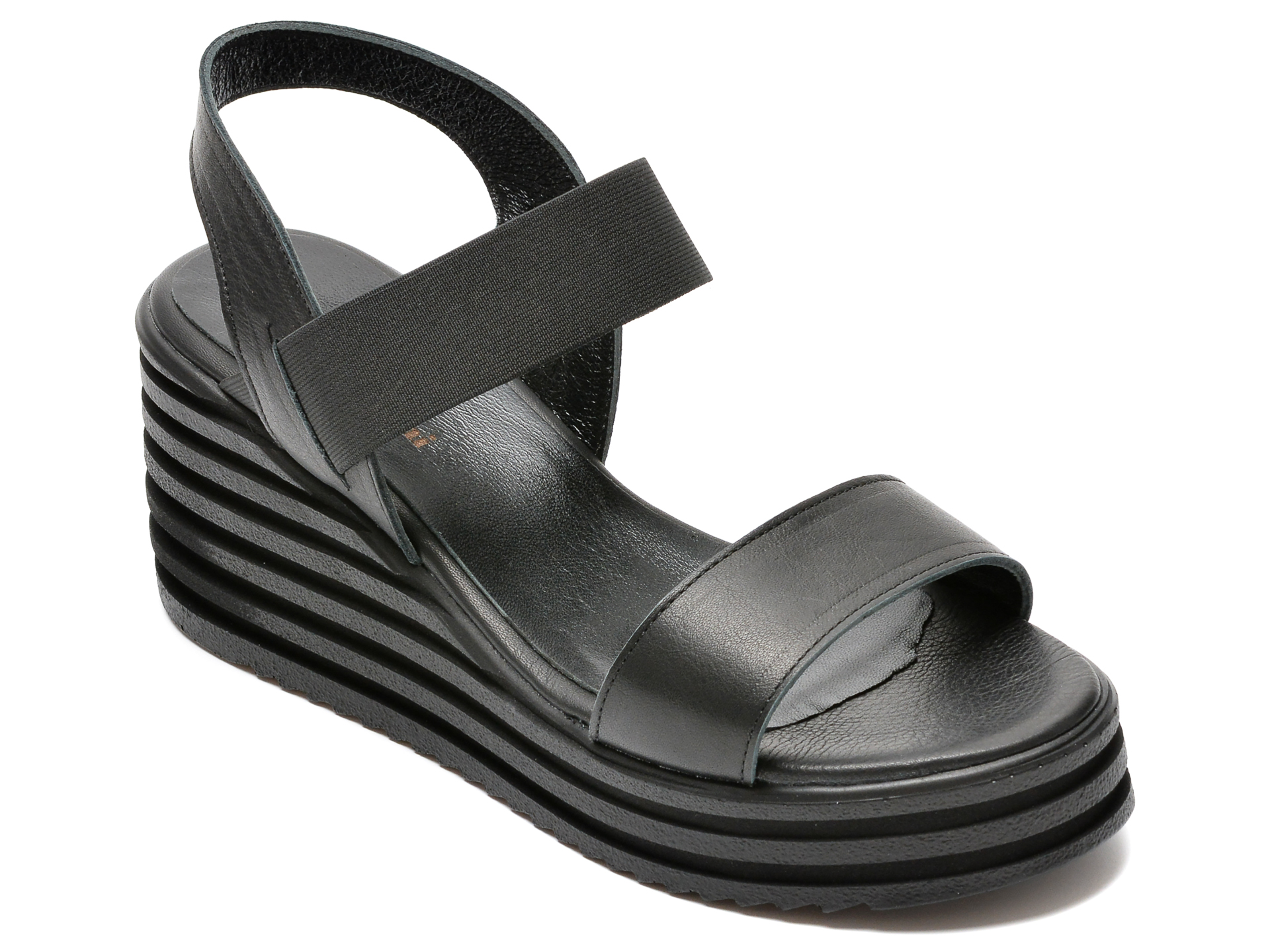 Sandale FLAVIA PASSINI negre, A316, din piele naturala