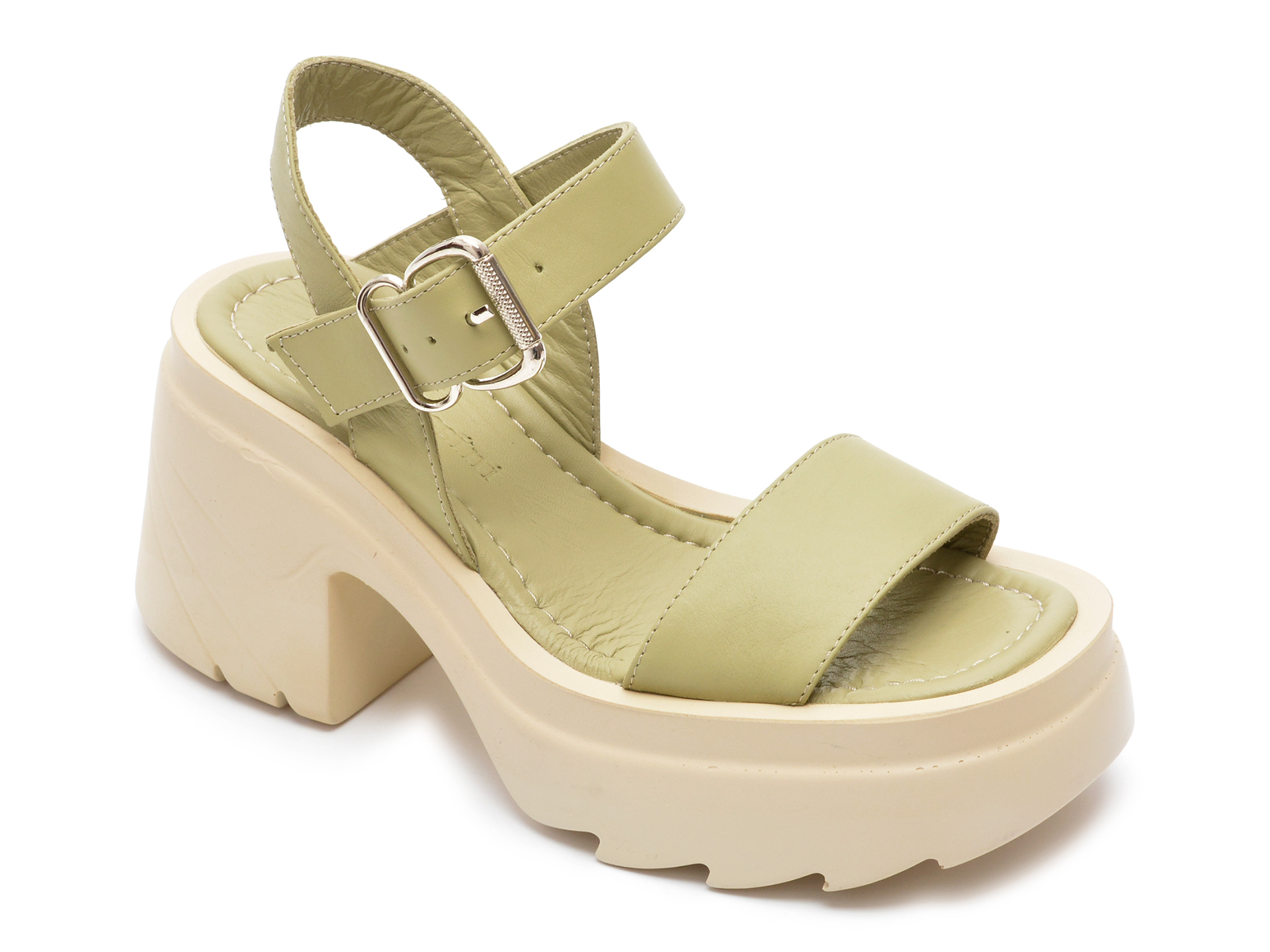 Sandale FLAVIA PASSINI verzi, 38703339, din piele naturala imagine reduceri black friday 2021 /femei/sandale