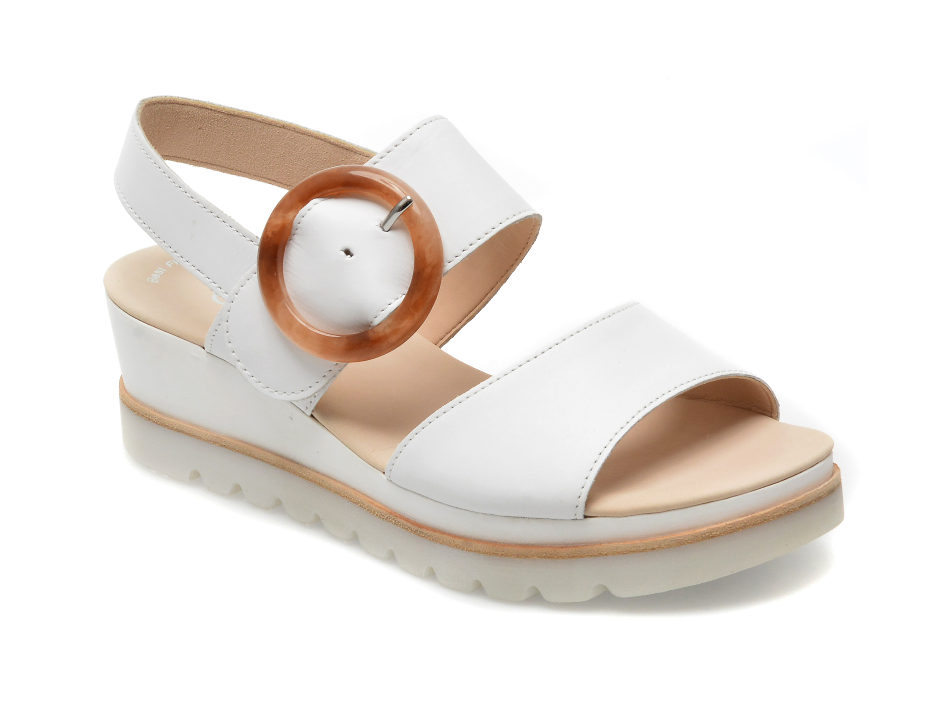 Sandale GABOR albe, 24645, din piele naturala /femei/sandale
