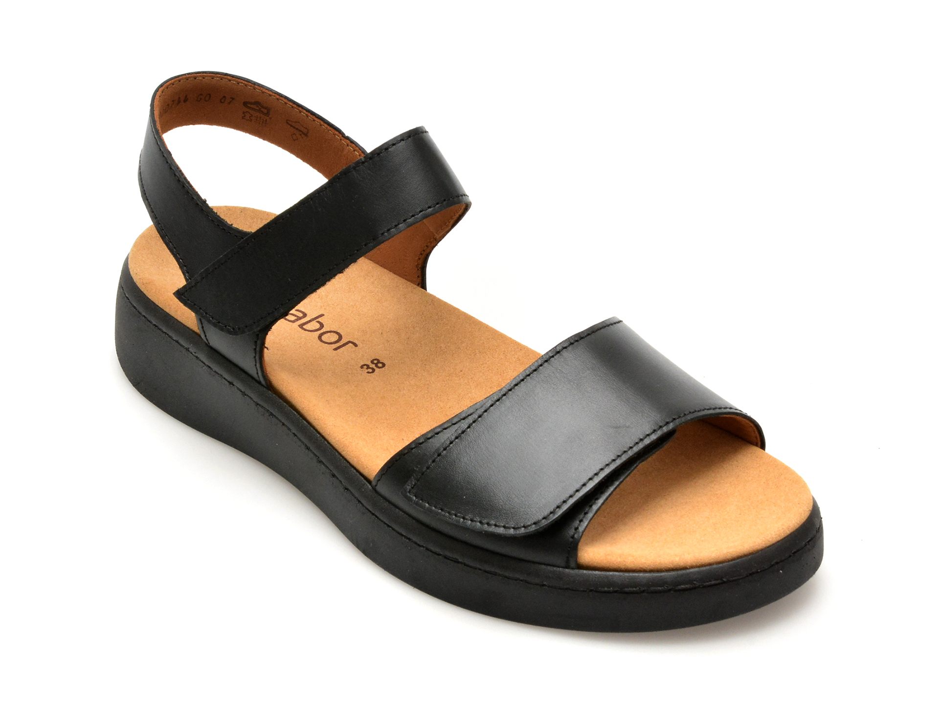 Sandale GABOR negre, 43711, din piele naturala