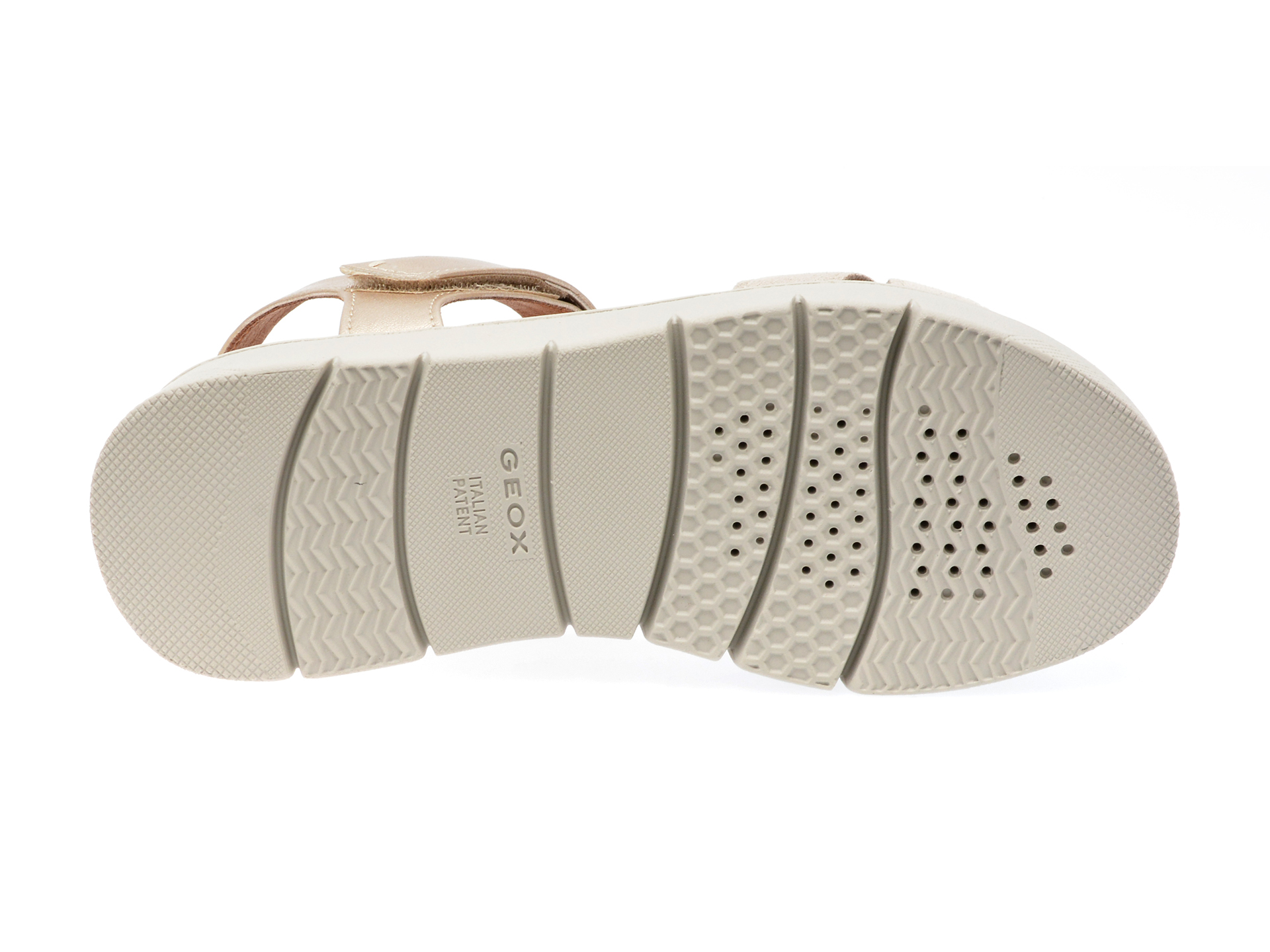 Sandale GEOX albe, D35SCA, din piele ecologica