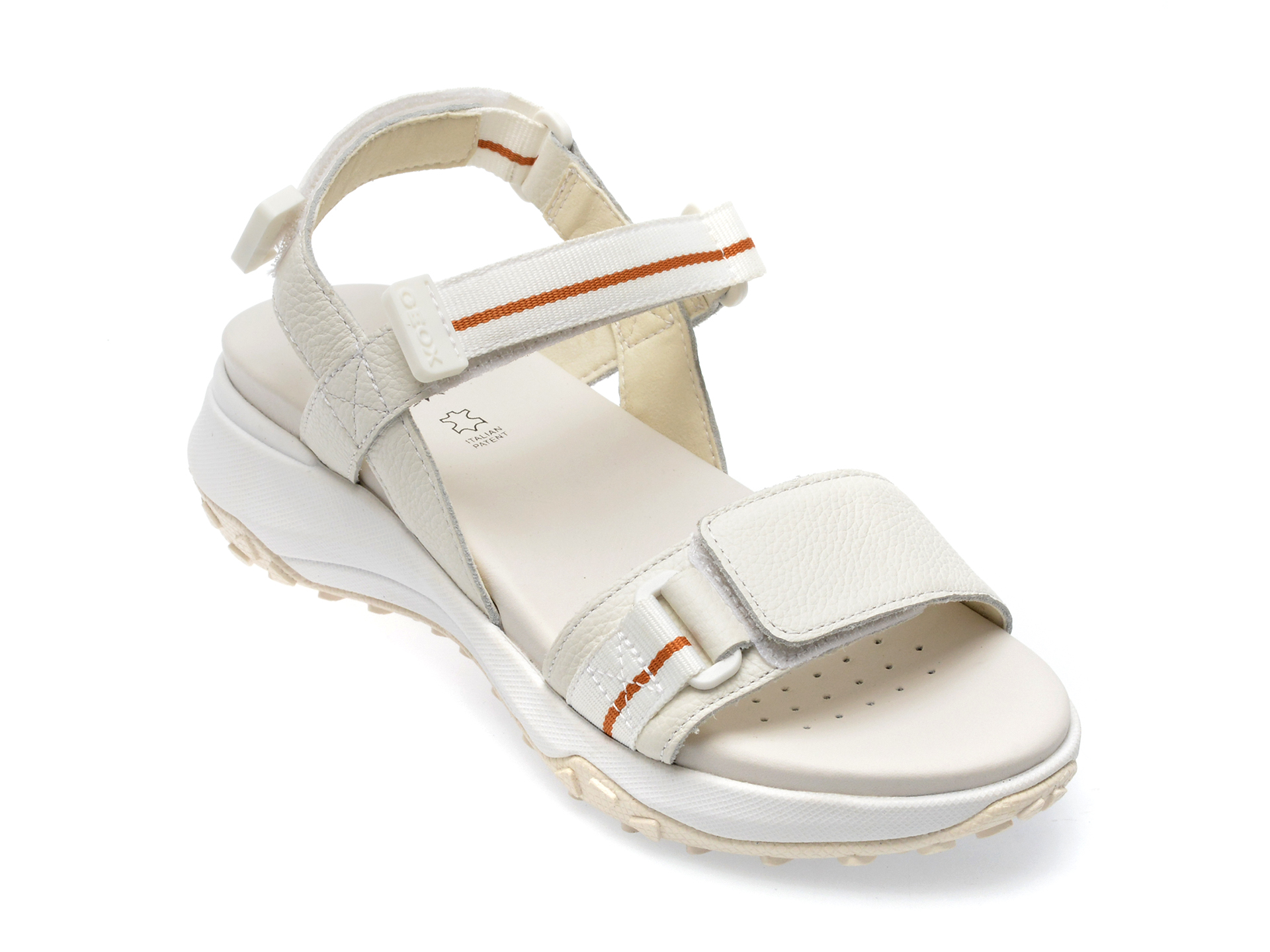 Sandale GEOX albe, D35TBB, din piele naturala