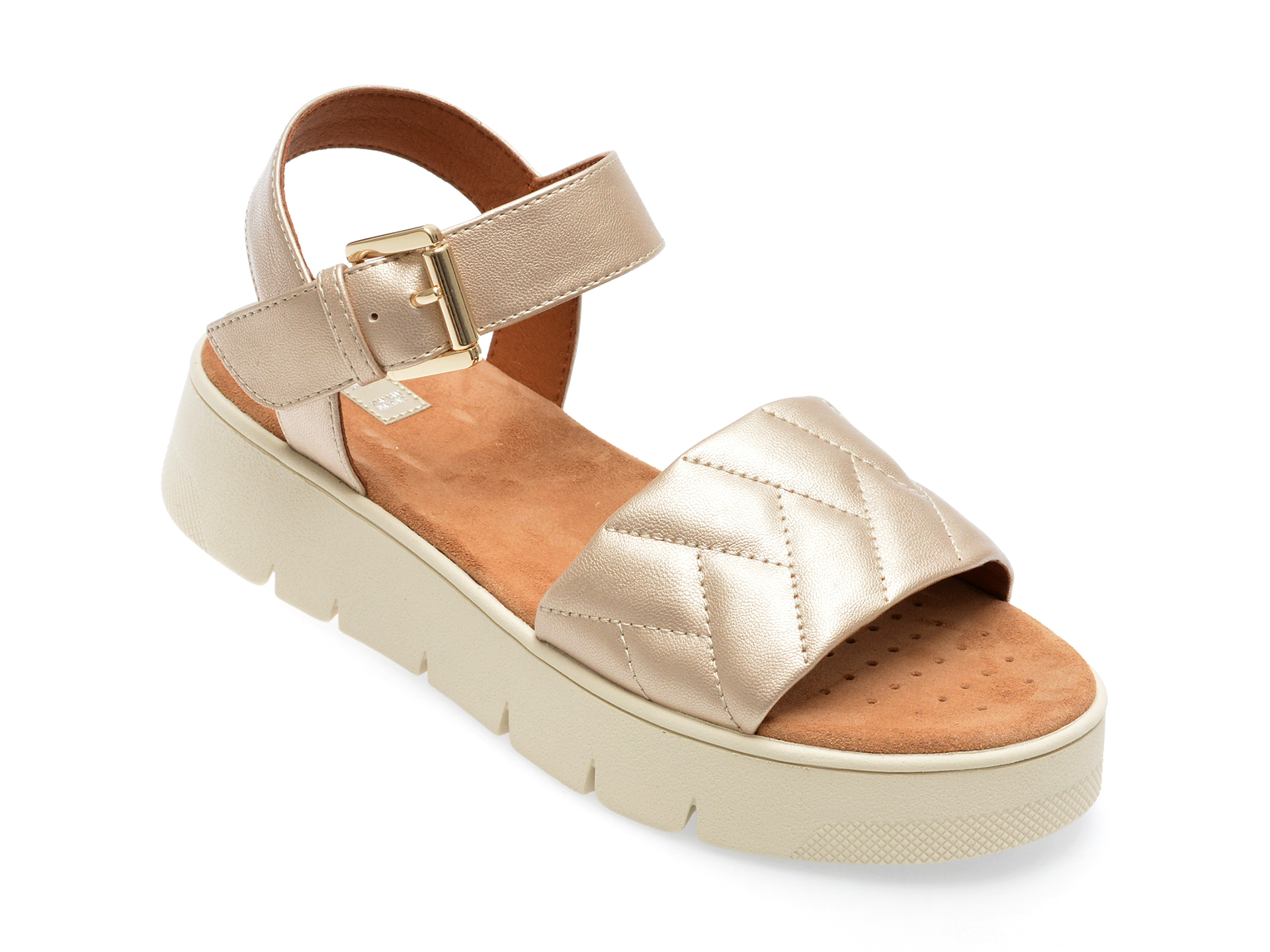 Sandale GEOX aurii, D35SCC, din piele ecologica /femei/sandale imagine noua